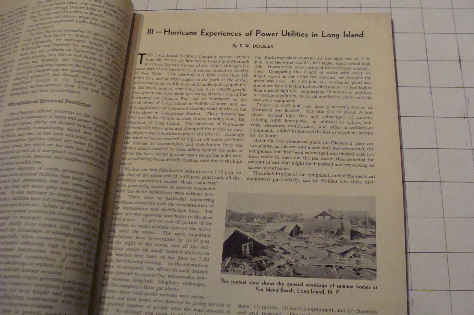 ELECTRICAL ENGINEERING march 1939 - New England hurricane power stuff, etc