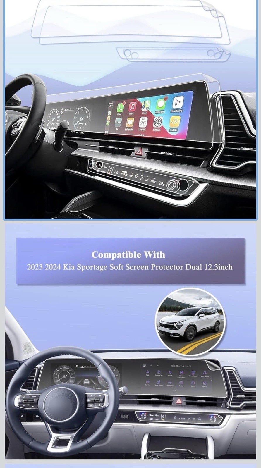 2025 Kia Sportage Screen Protector for 2023 2024 2025 KiaSportage NotFor Lx/ex/x