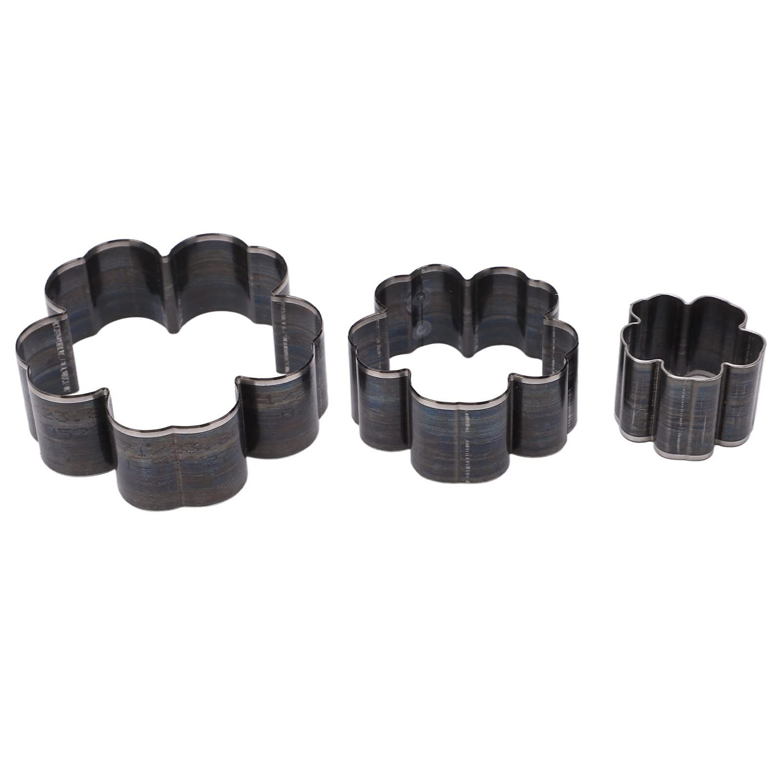 3PCS Flower Shaped Leather Cutter Set Alloy Steel Incisive 1.2in 2in 2.8in Ho...