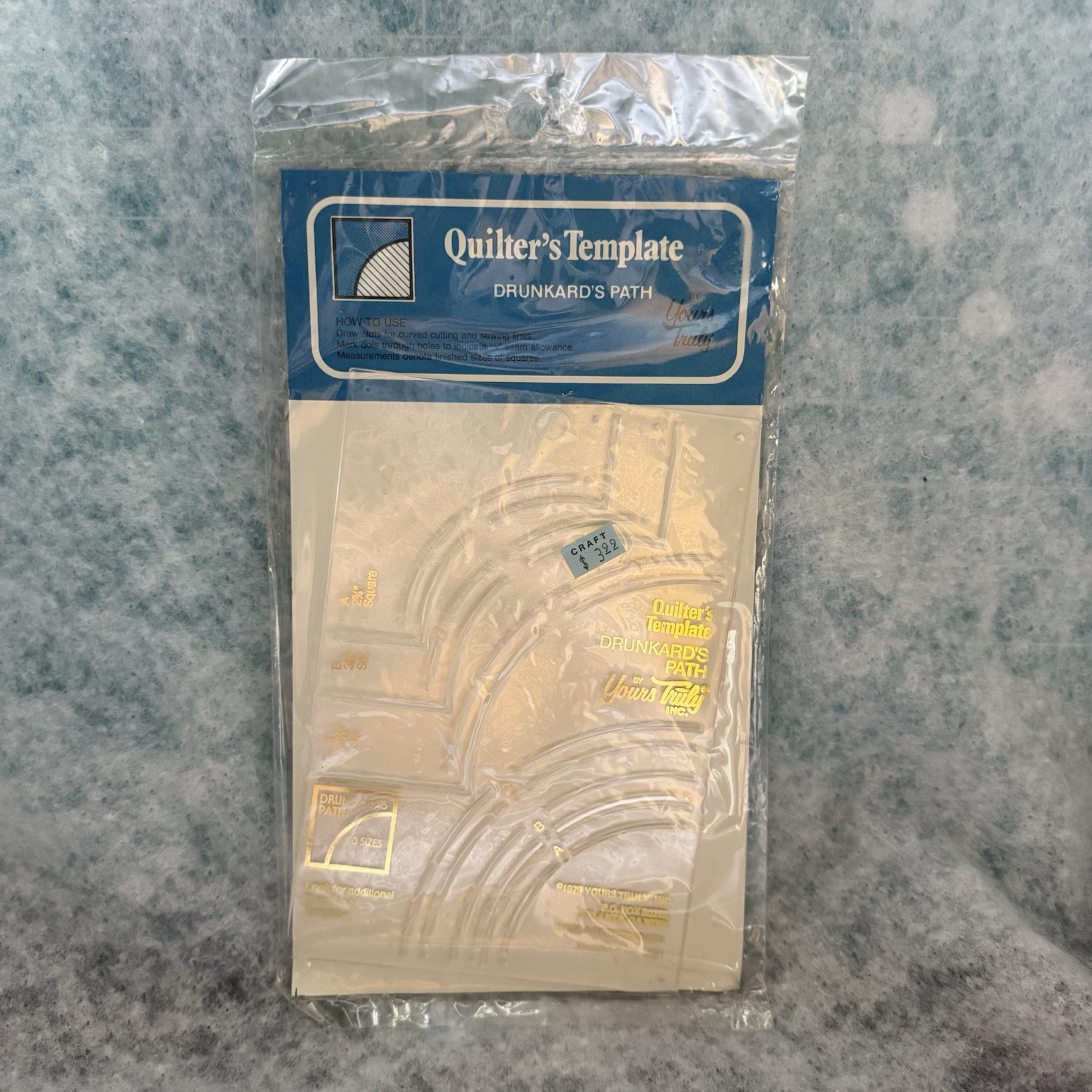 Vintage Quilters Template Drunkards Path by Yours Truly New Collectible