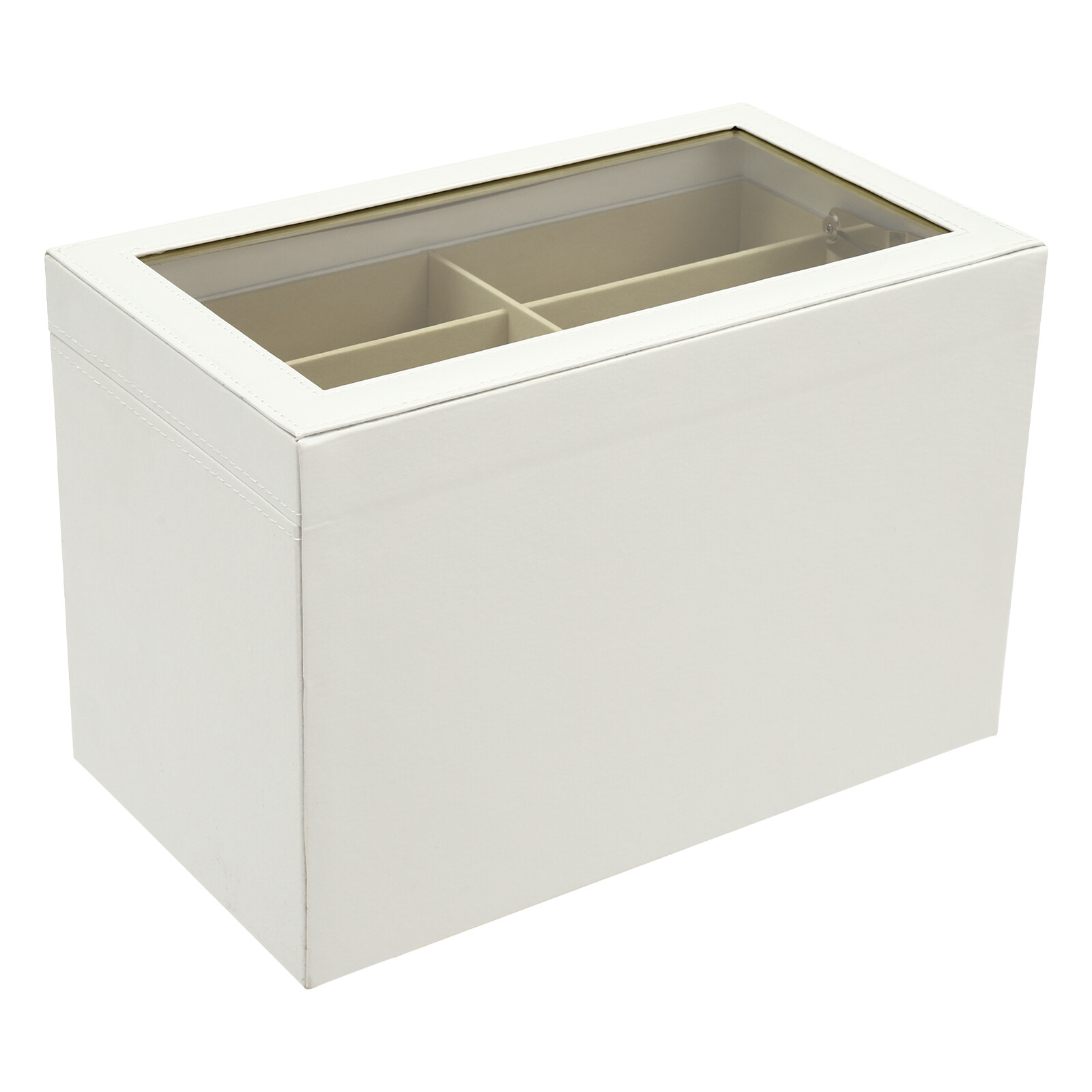 18-Slot Eyeglass Storage Box with Lock & Key - Durable PU Protection