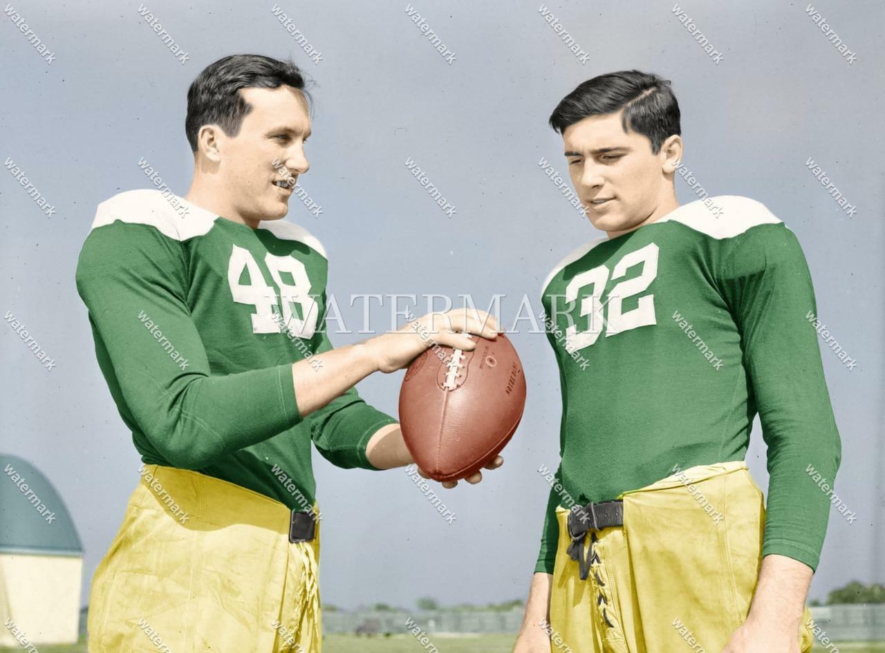 DO642 Johnny Lujack - Angelo Bertelli Notre 8x10 11x14 16x20 Colorized Photo
