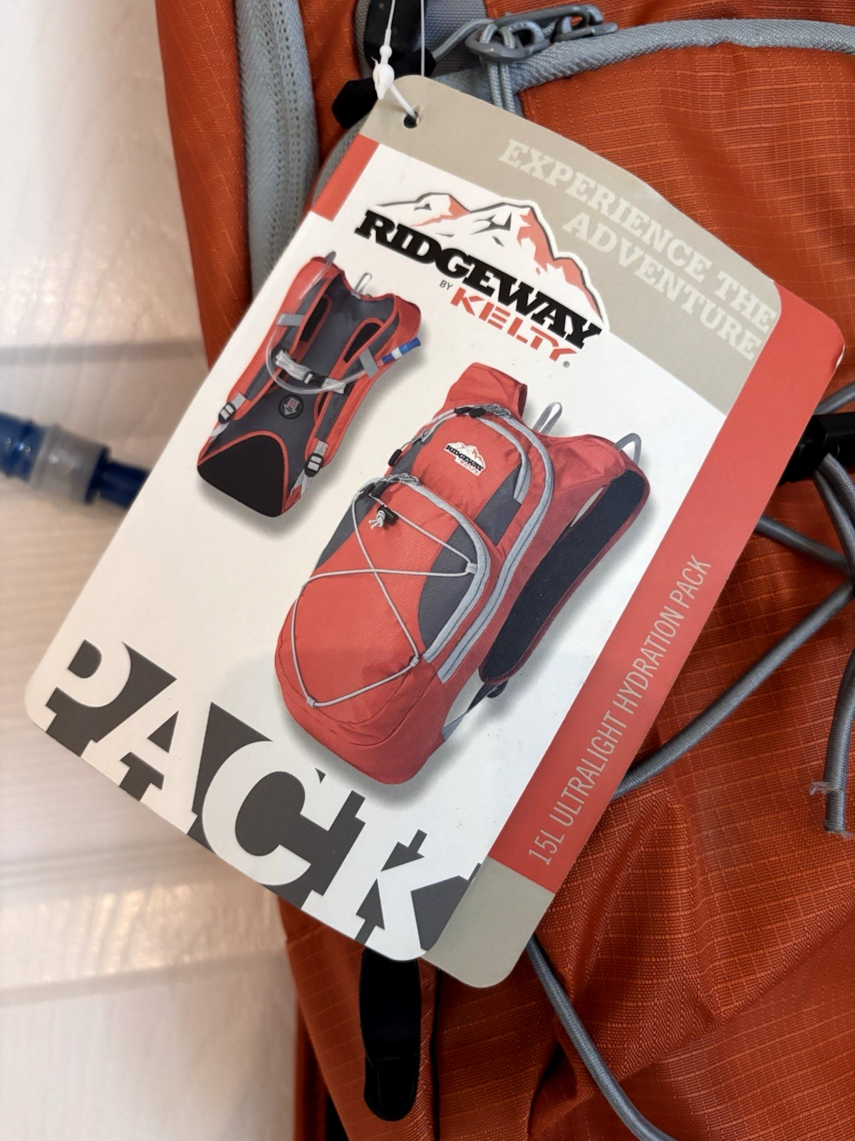 NEW Ridgeway by Kelty 15L Ultralight Hydration Backpack, Orange/Grey