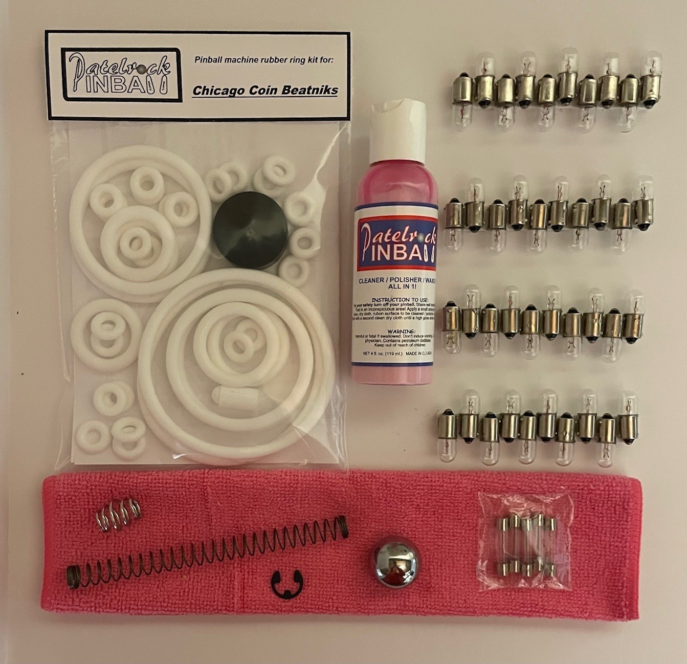 1967 Chicago Coin Beatniks Pinball Machine Maintenance Tune Up Kit