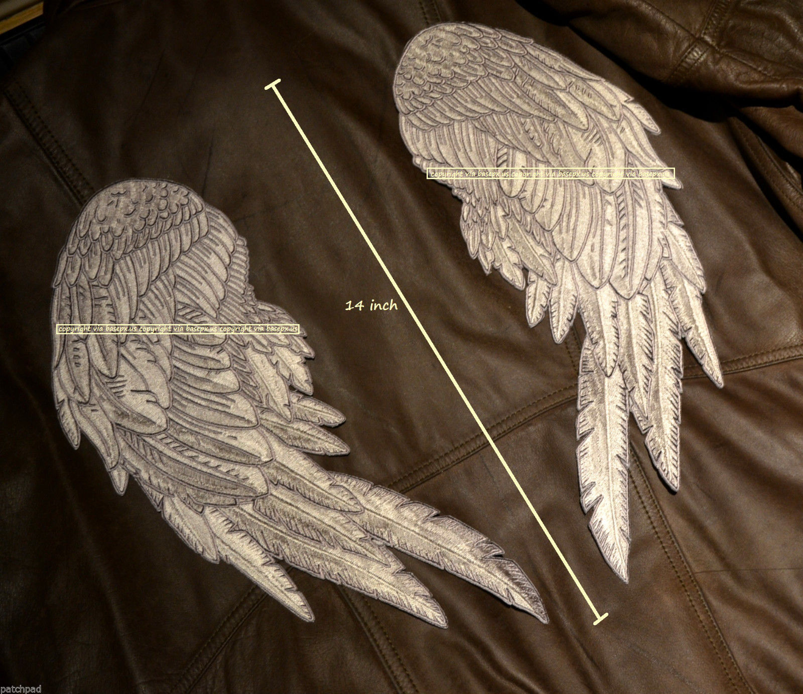 NEW DESIGN FREEDOM DEFENDER BIKER RIDER JACKET-BACK FALLEN ANGEL WINGS 14" LARGE
