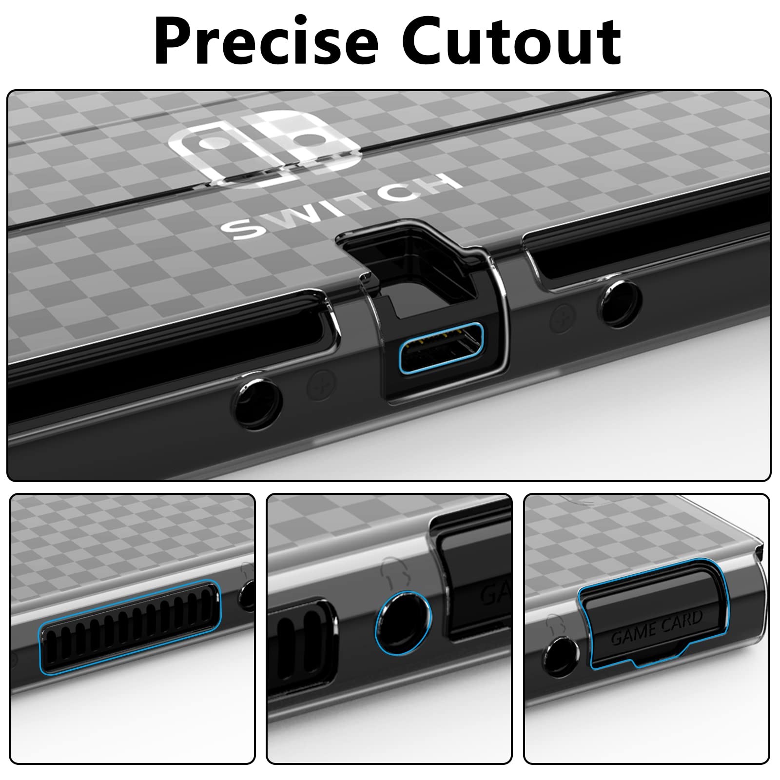 HEYSTOP Switch OLED Case for Nintendo Model, Dockable Cover Black