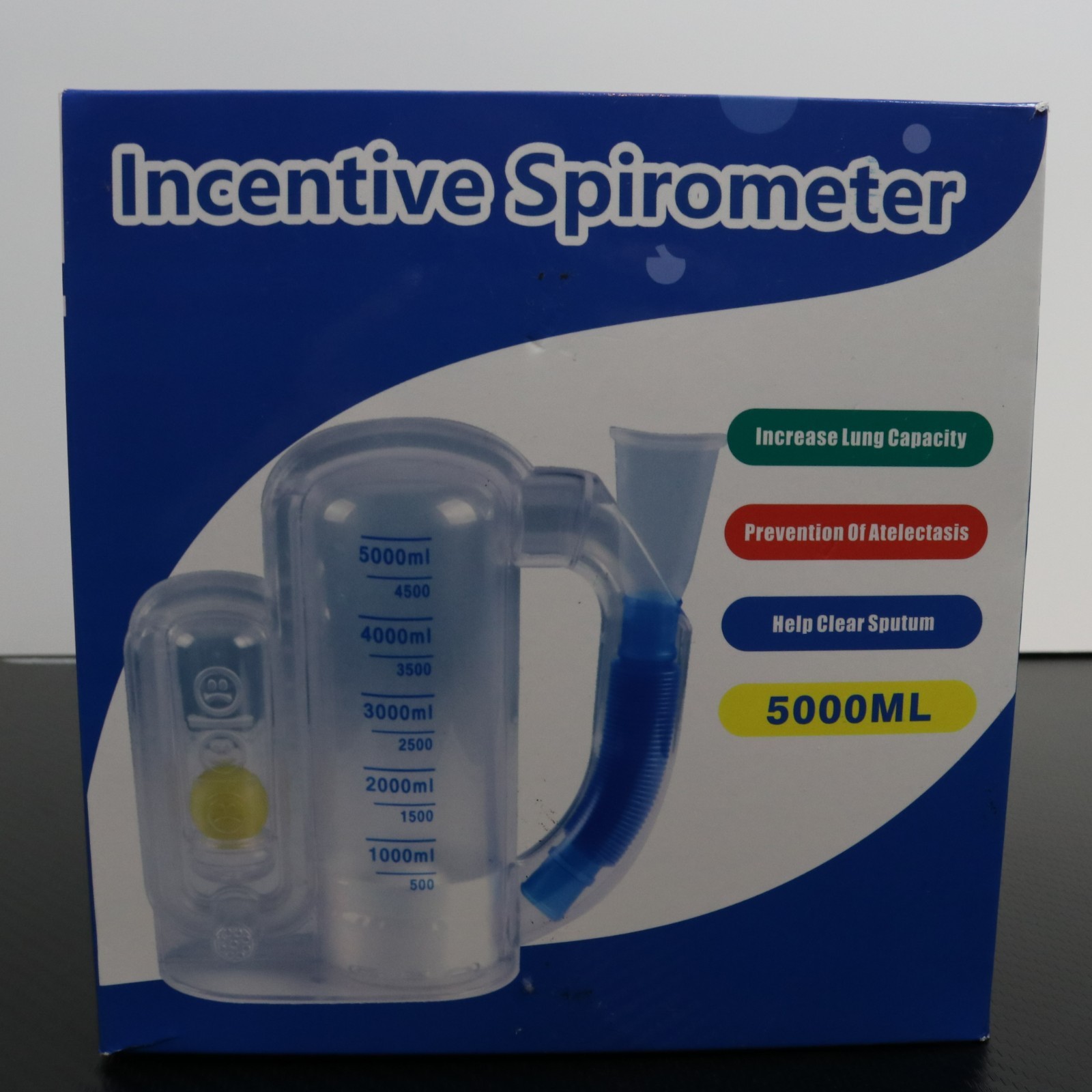 Incentive Spirometer 5000ml - New with Box Sealed in Bag