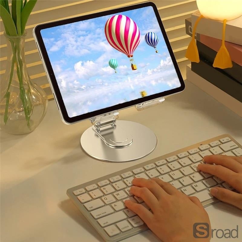 360° Rotatable Tablet Stand Adjustable Height Desk Holder Aluminum Phone IPad