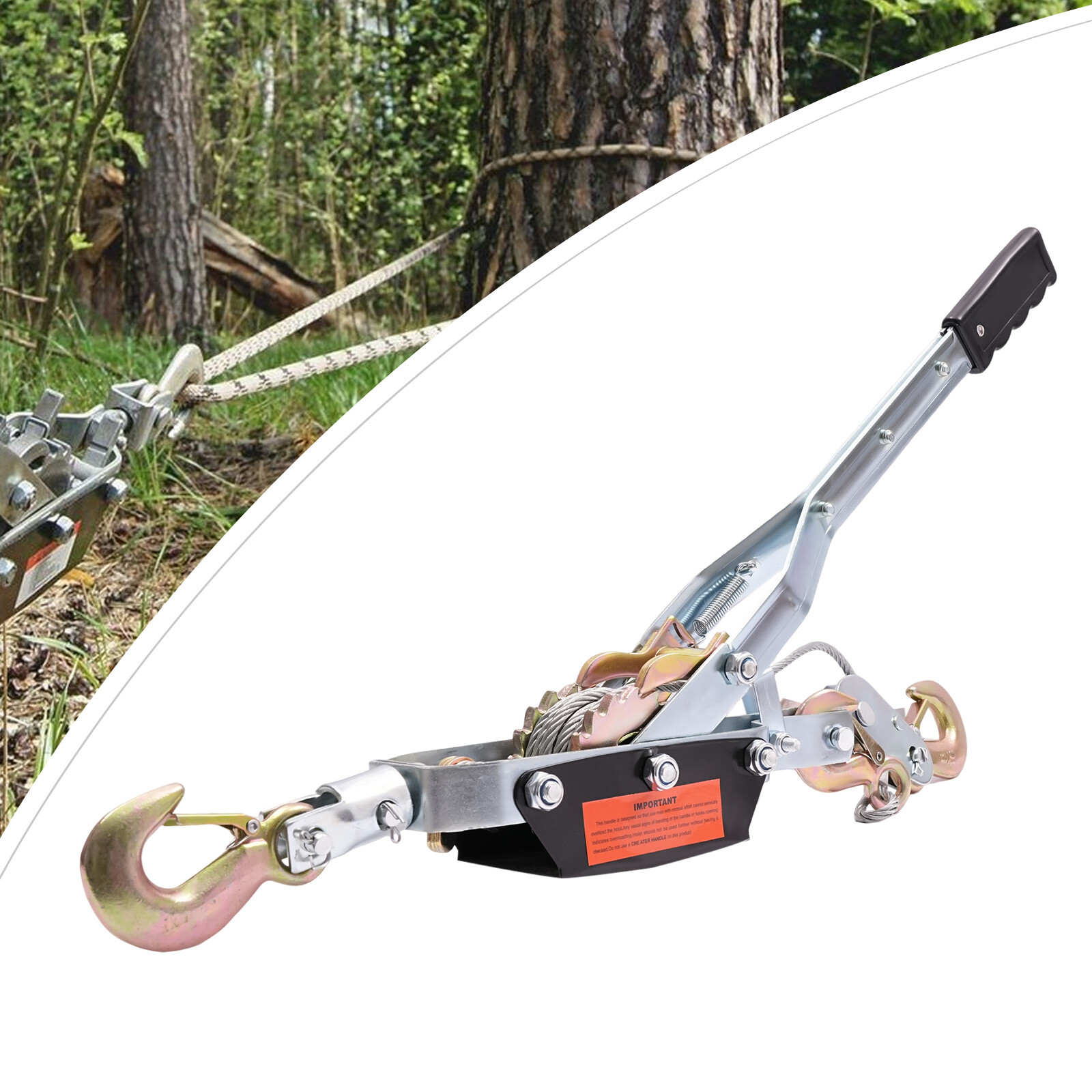Puller Tightener Heavy Duty Cable Winch Power Puller with Hooks 5 Tons /11023lbs