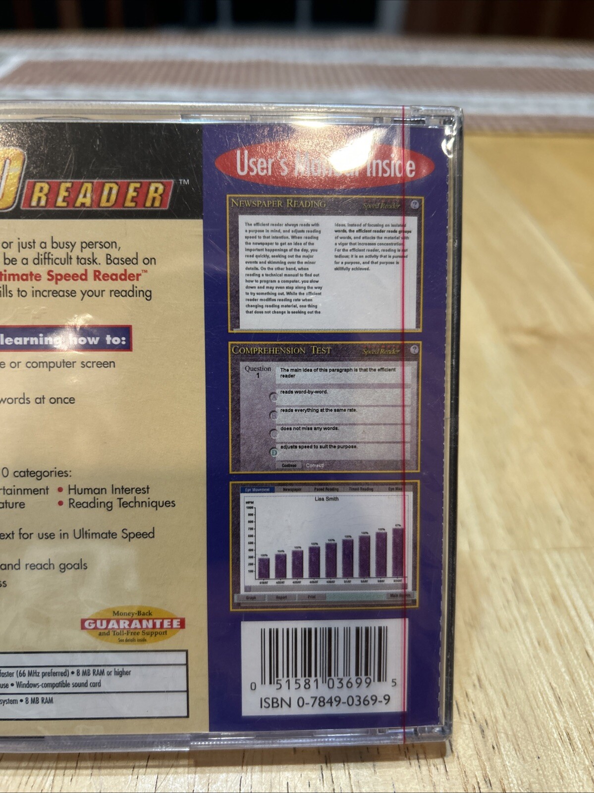 Vintage NOS Davidson Ultimate Speed Reader training CD For Windows 95/Mac 3.1