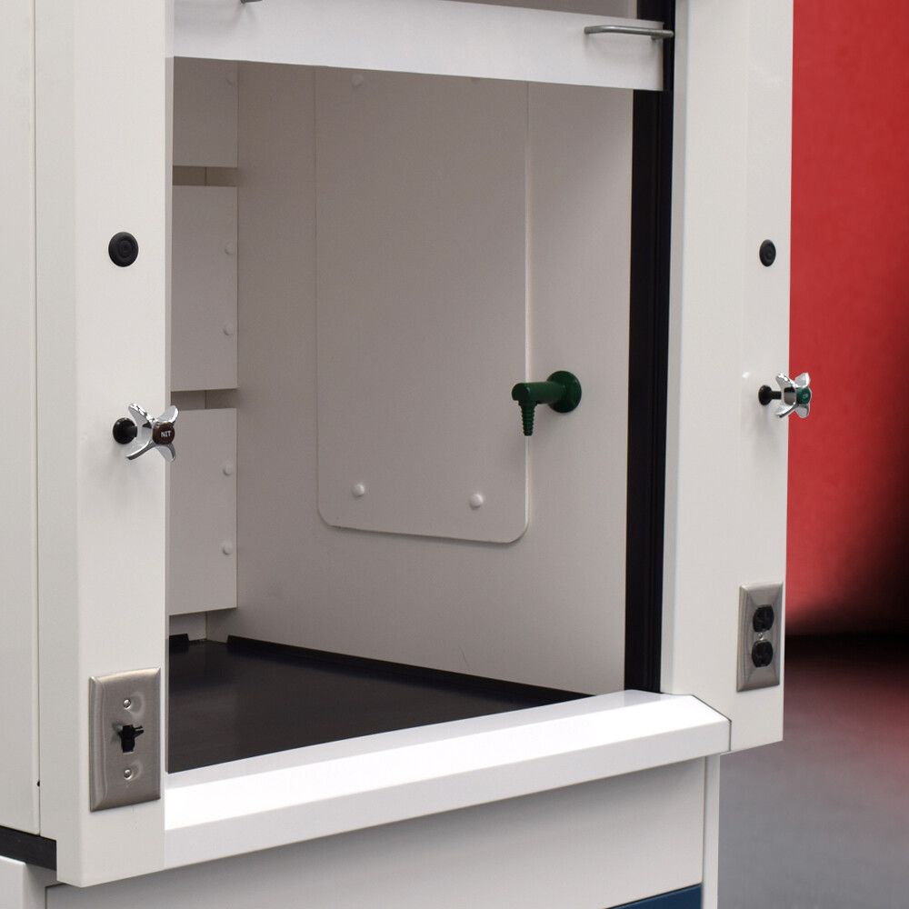 Fisher American 3' Fume Hood w/ ACID Storage 14' Laboratory Cabinet Group E2-429