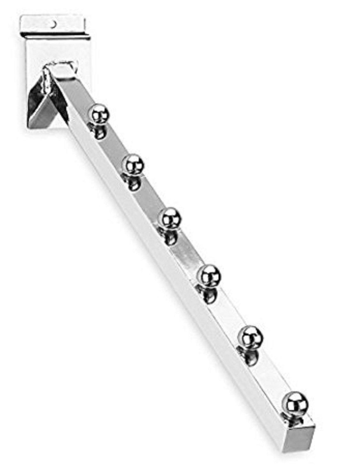 Only Hangers Chrome Slatwall 6 Ball Waterfall 2pk