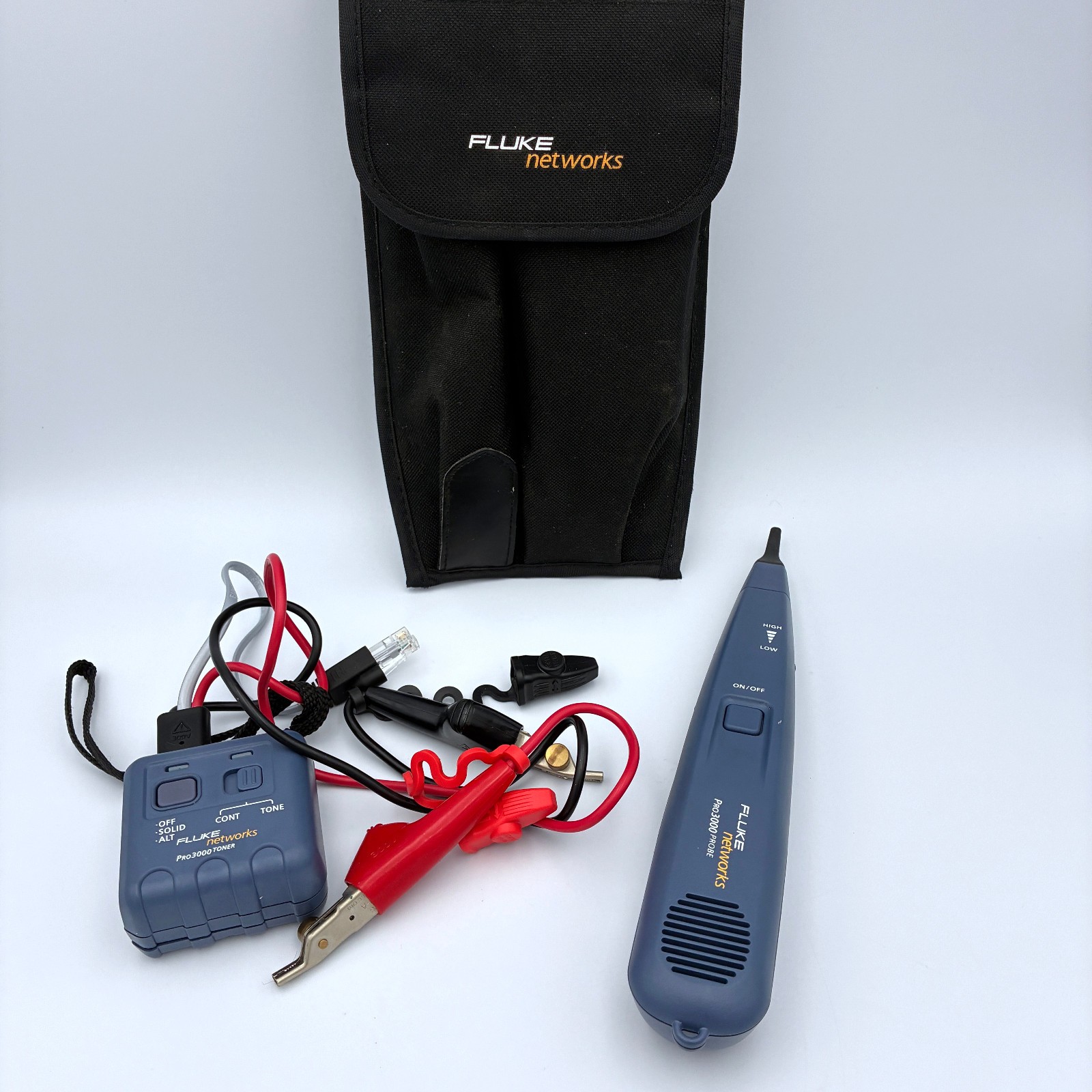 Fluke Networks Pro3000 Probe & Pro3000 Toner w/ Case - Untested