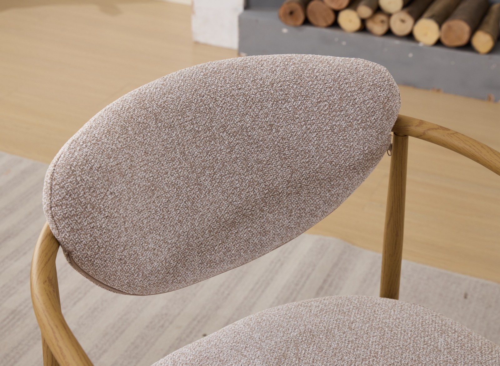 Soft Woven Fabric Chair Set with Foam & Metal Frame