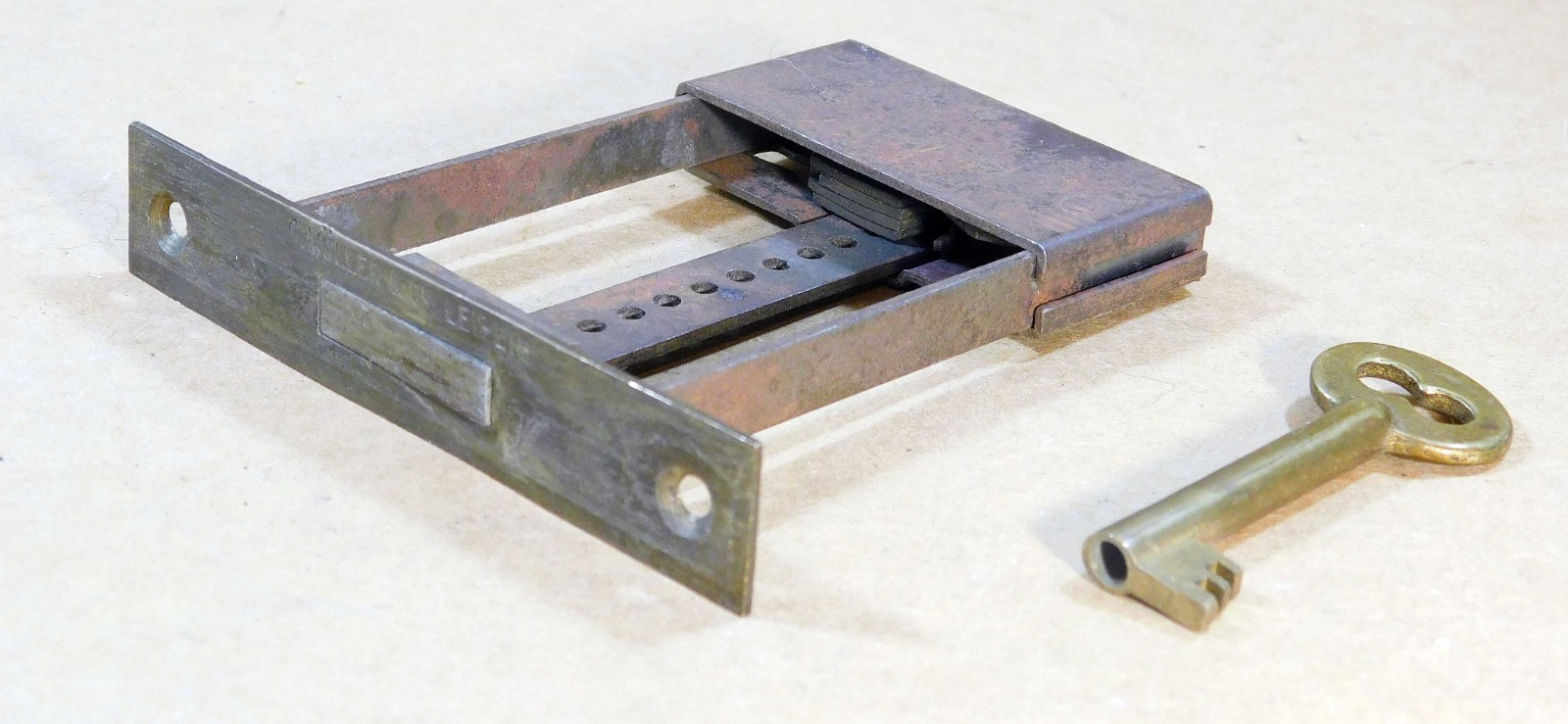 Unique adjustable selvage antique cabinet locks with key