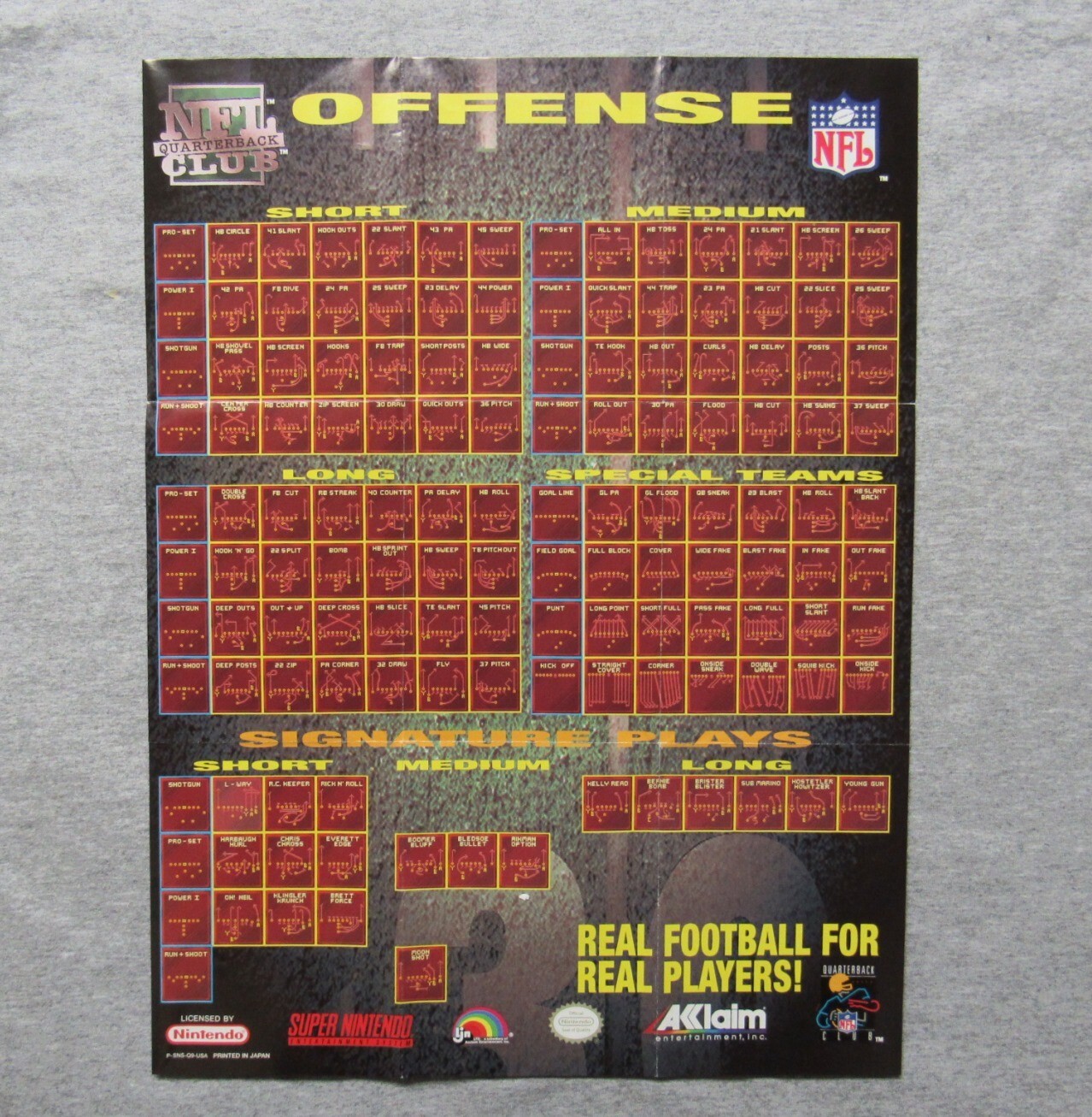 NFL QB Club Original Poster SNES NINTENDO