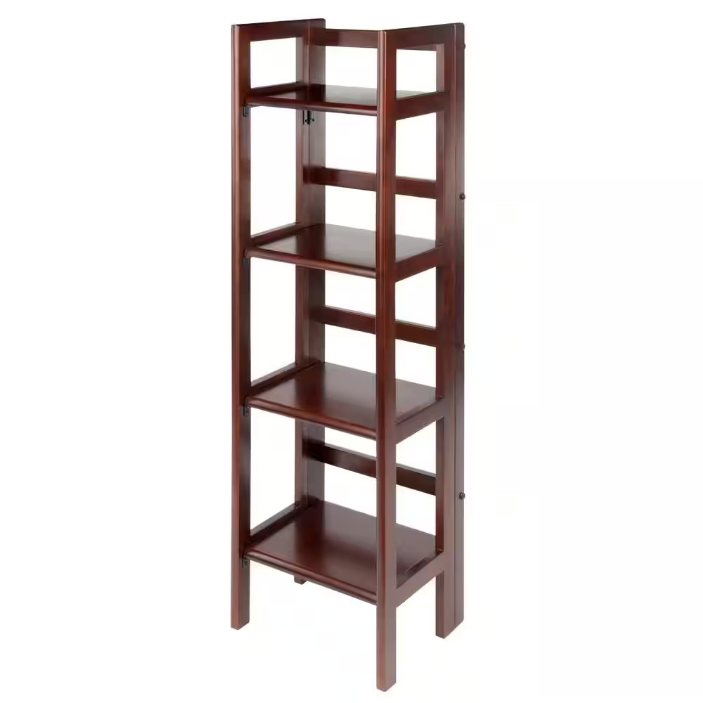 Terry 4-Tier Foldable Shelf, Narrow, Walnut