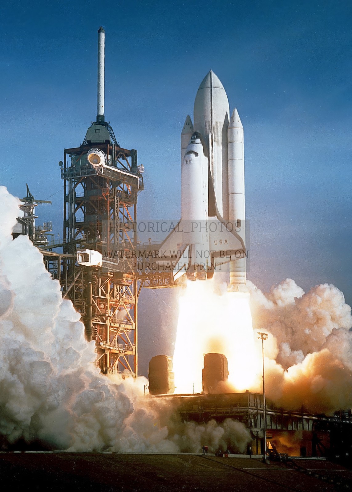 COLUMBIA SPACE SHUTTLE STS-1 FIRST LAUNCH PORTRAIT 1981 5X7 NASA PHOTO