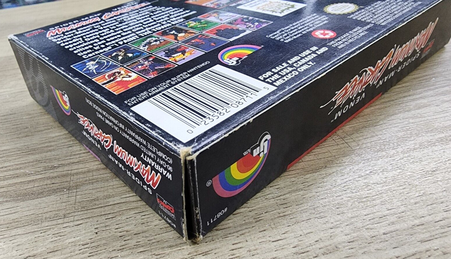 USED AUTHENTIC BOX ONLY - NO GAME - NO MANUAL - MAXIMUM CARNAGE - SNES