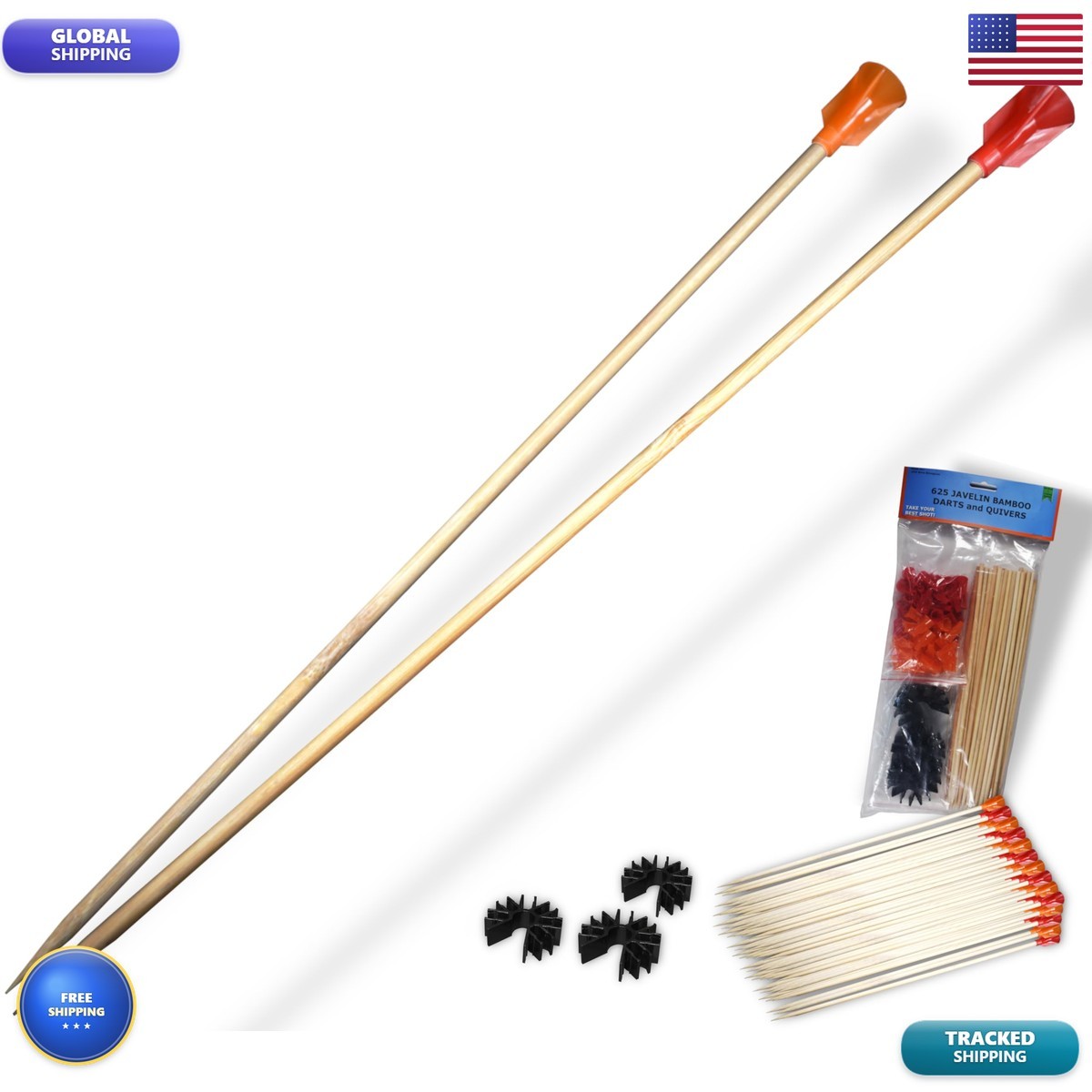 Fins, Skins, Furs And Feathers Fsff Javelin Bamboo Darts And Quivers .625