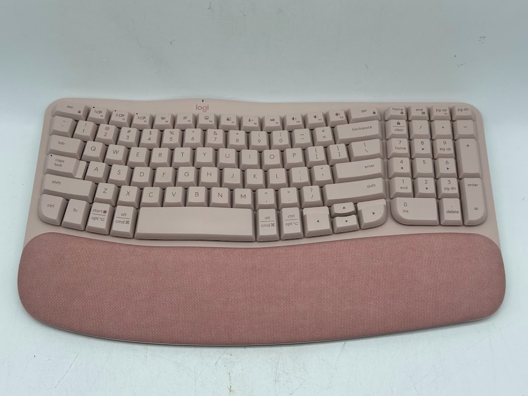 Logitech Wave Keys Wireless Ergonomic Keyboard with Cushioned Palm Rest - Rose