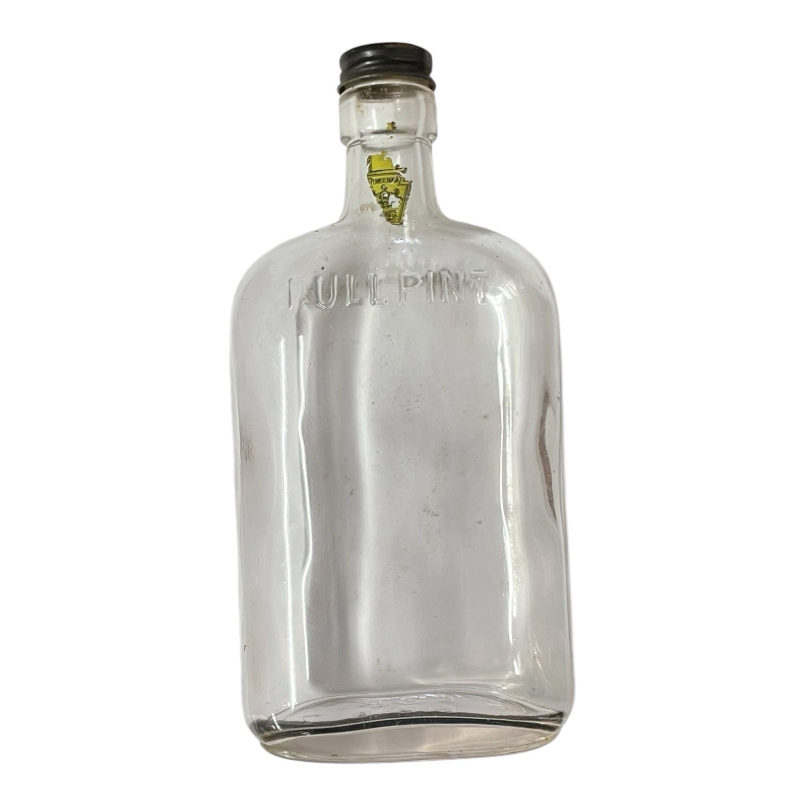 Springs Mills Rye Whiskey Glass Flask Pennsylvania 1935 To 1964 Original Cap