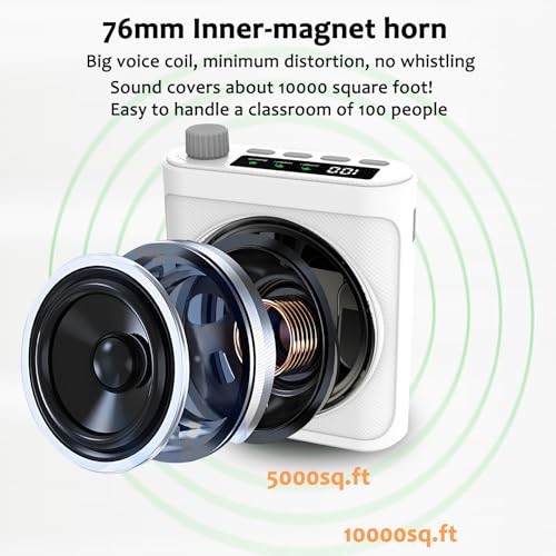 Voice Amplifier Wireless Microphone with Magnetic Lavalier, Portable Voice