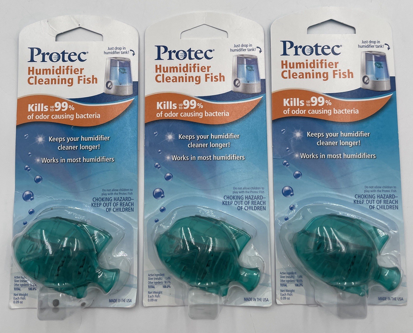 Protec Humidifier Cleaning Fish - 0.09 oz New Sealed Set of 3