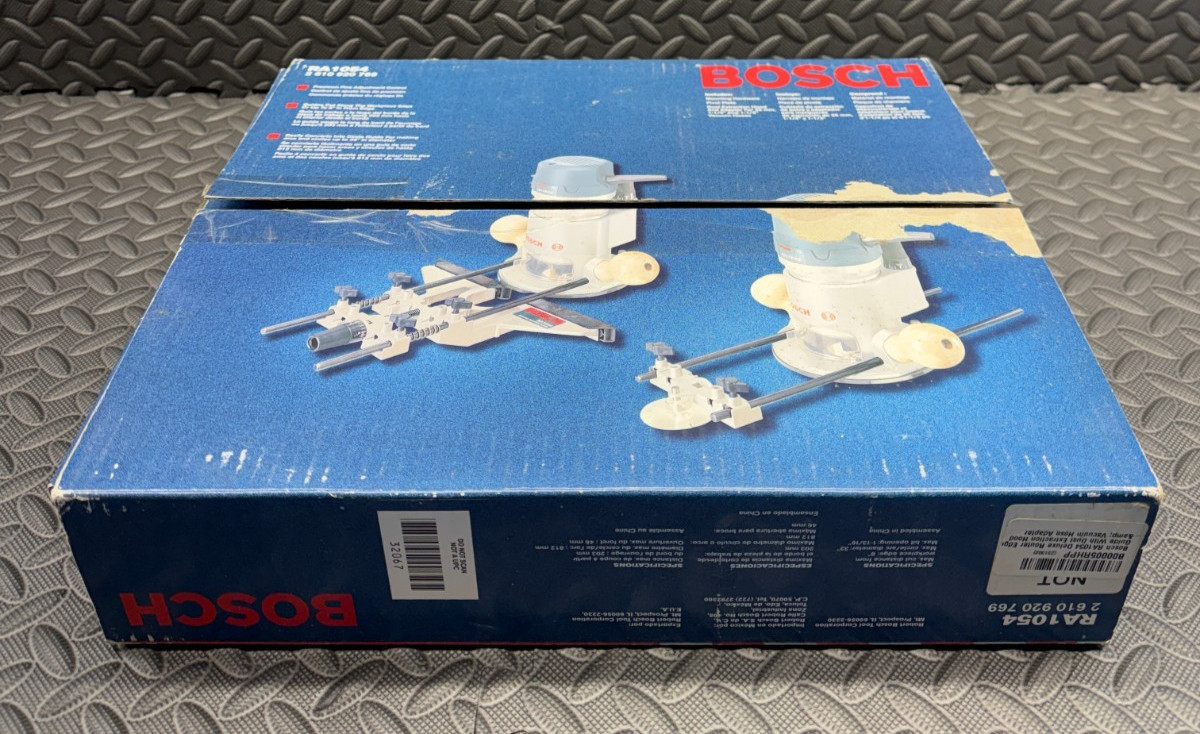 Genuine Bosch RA1054 Deluxe Router Edge Guide with Extraction Hood Hose Adapter