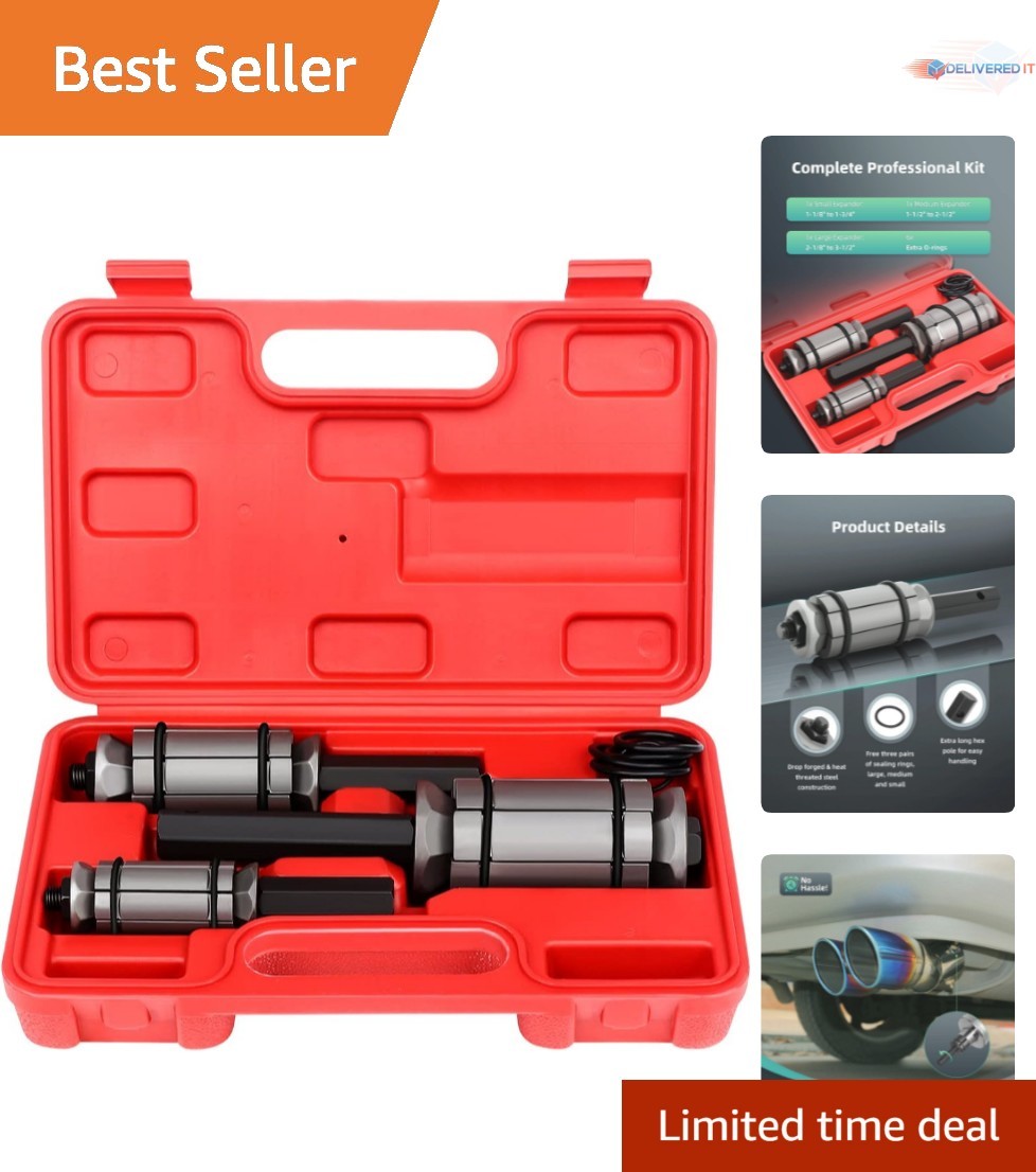3-Piece Pipe Expander Set Alloy Steel Tail Pipe Fit Most Vehicles Trucks