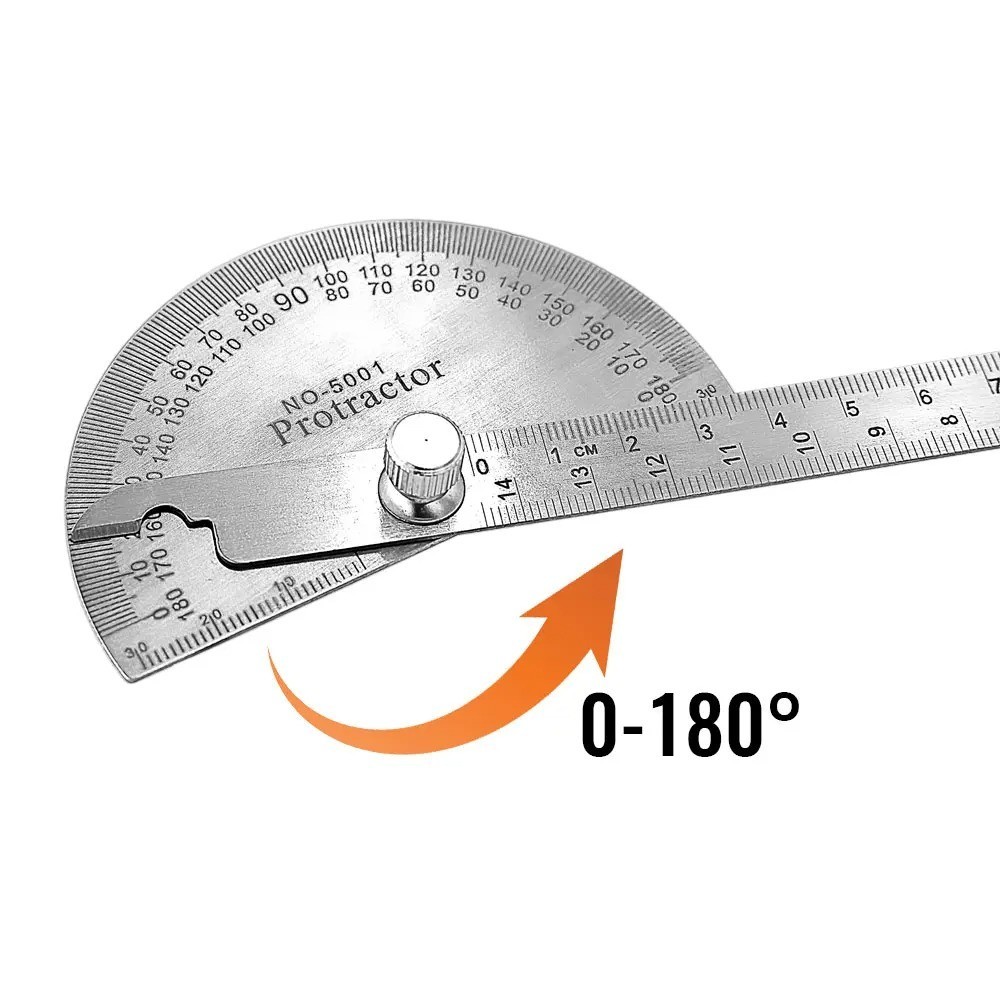 Stainless Steel 180 degree Protractor Angle Finder Rotary Measuring Ruler