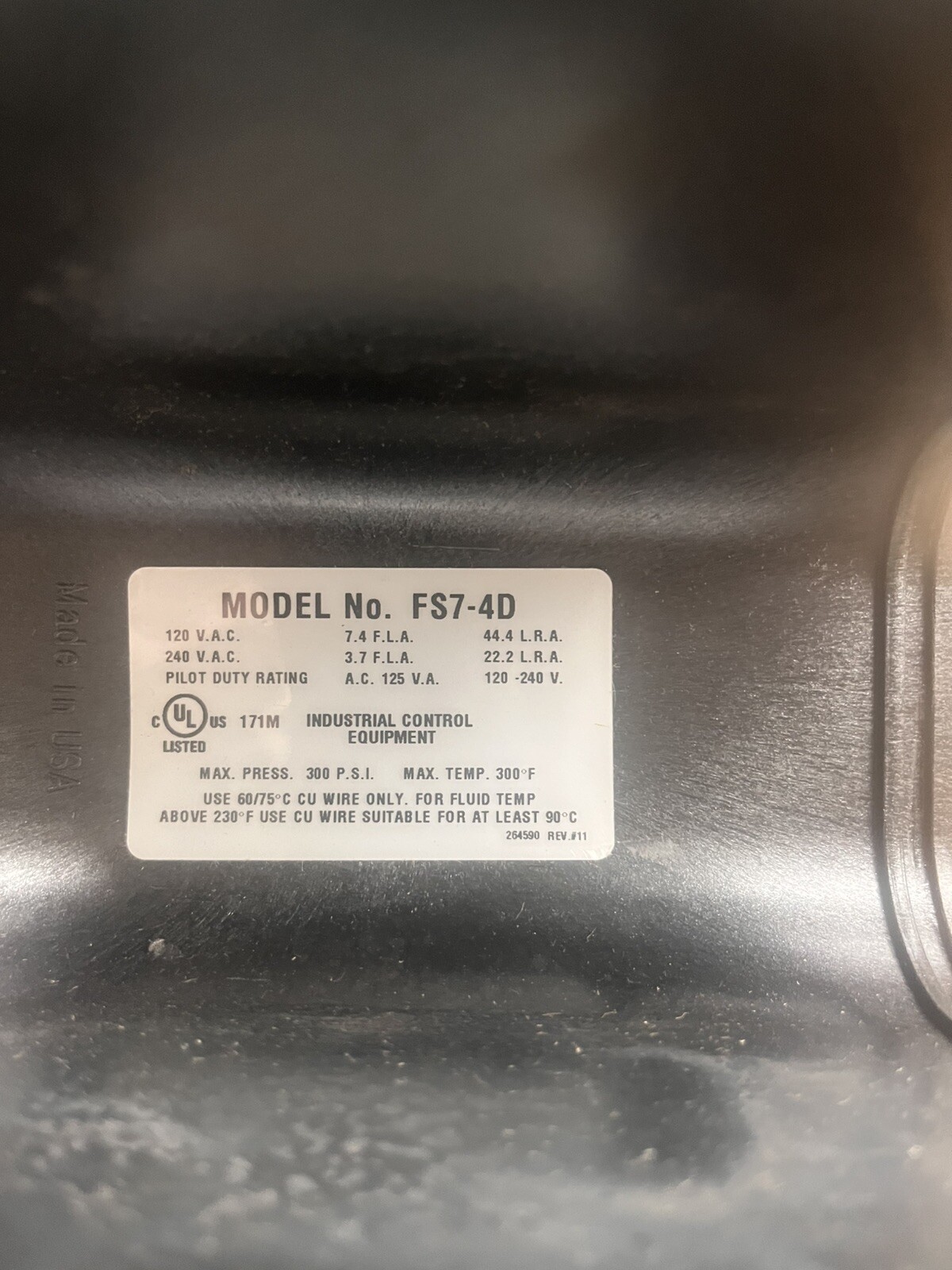 Mcdonnell & Miller FS7-4D flow switch 203125 1-1/4