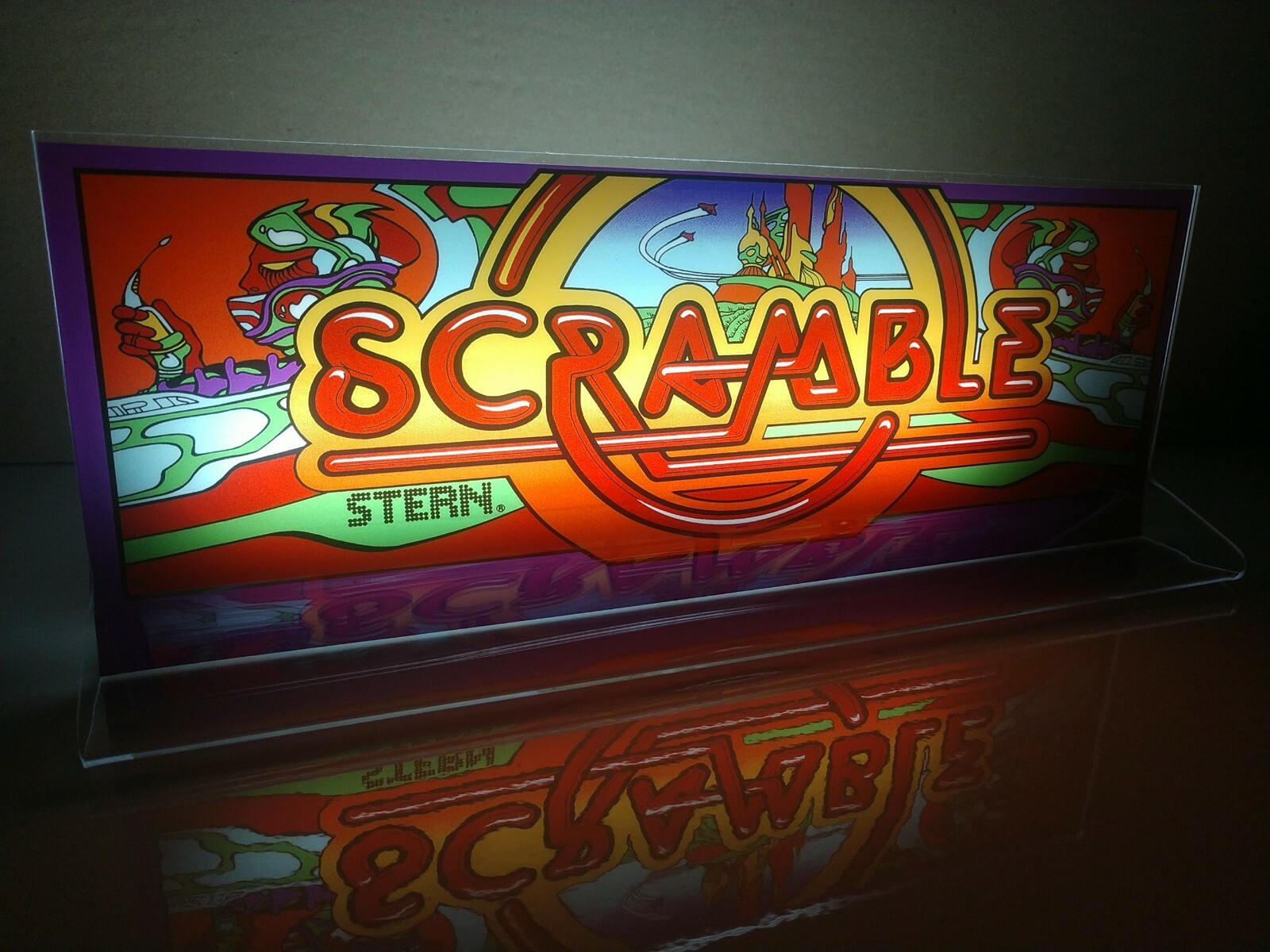 SCRAMBLE Backlit 4" x 11" Arcade Marquee by The Arcade Light