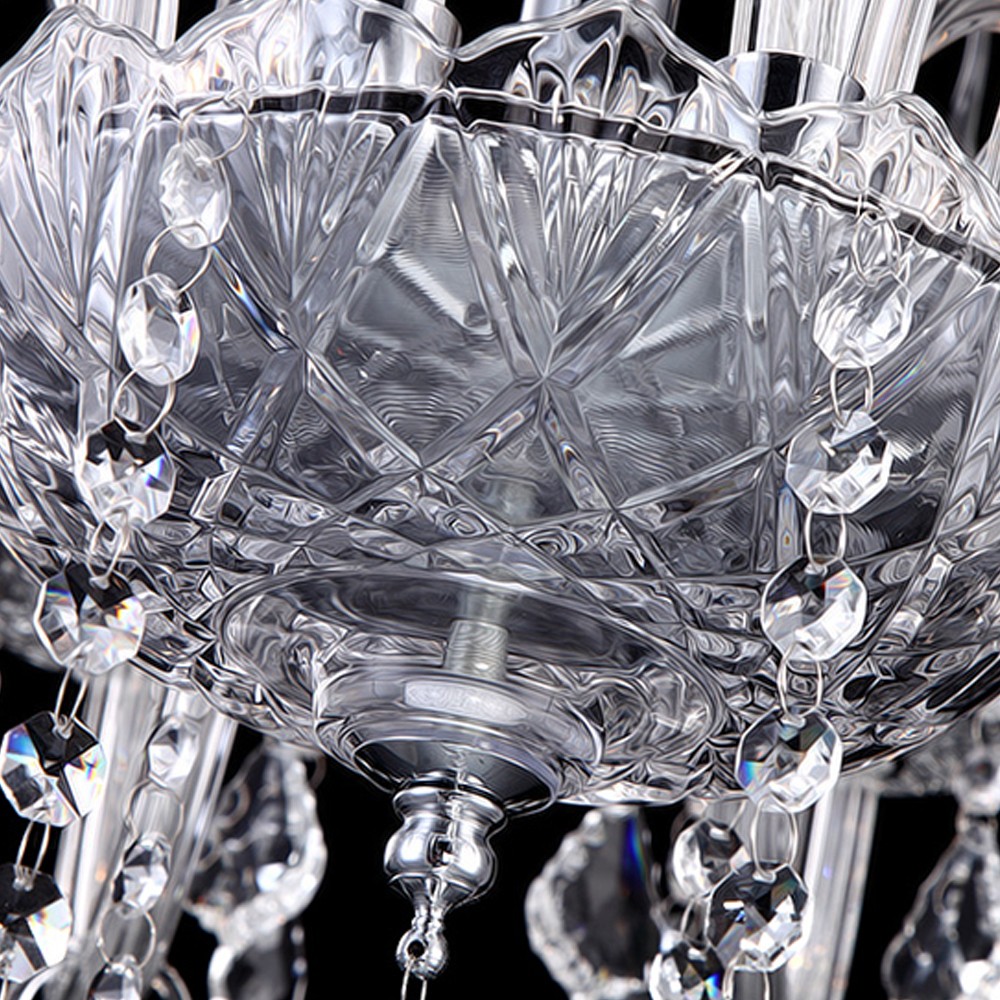 E12 Elegant Crystal Candle Decoration Chandelier Pendant Ceiling Light 6 Lamp
