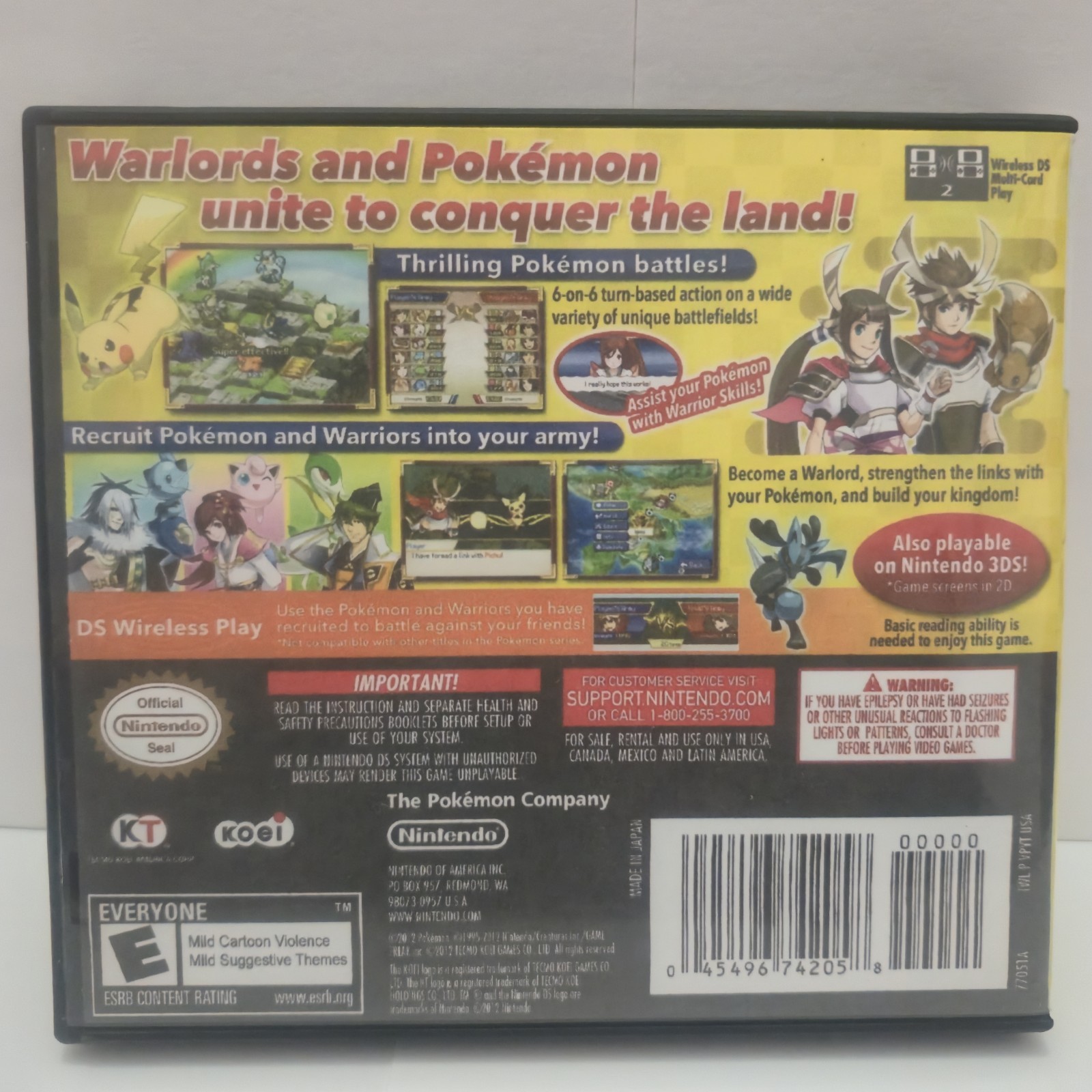 Replacement Case For Pokemon Conquest Version Nintendo DS