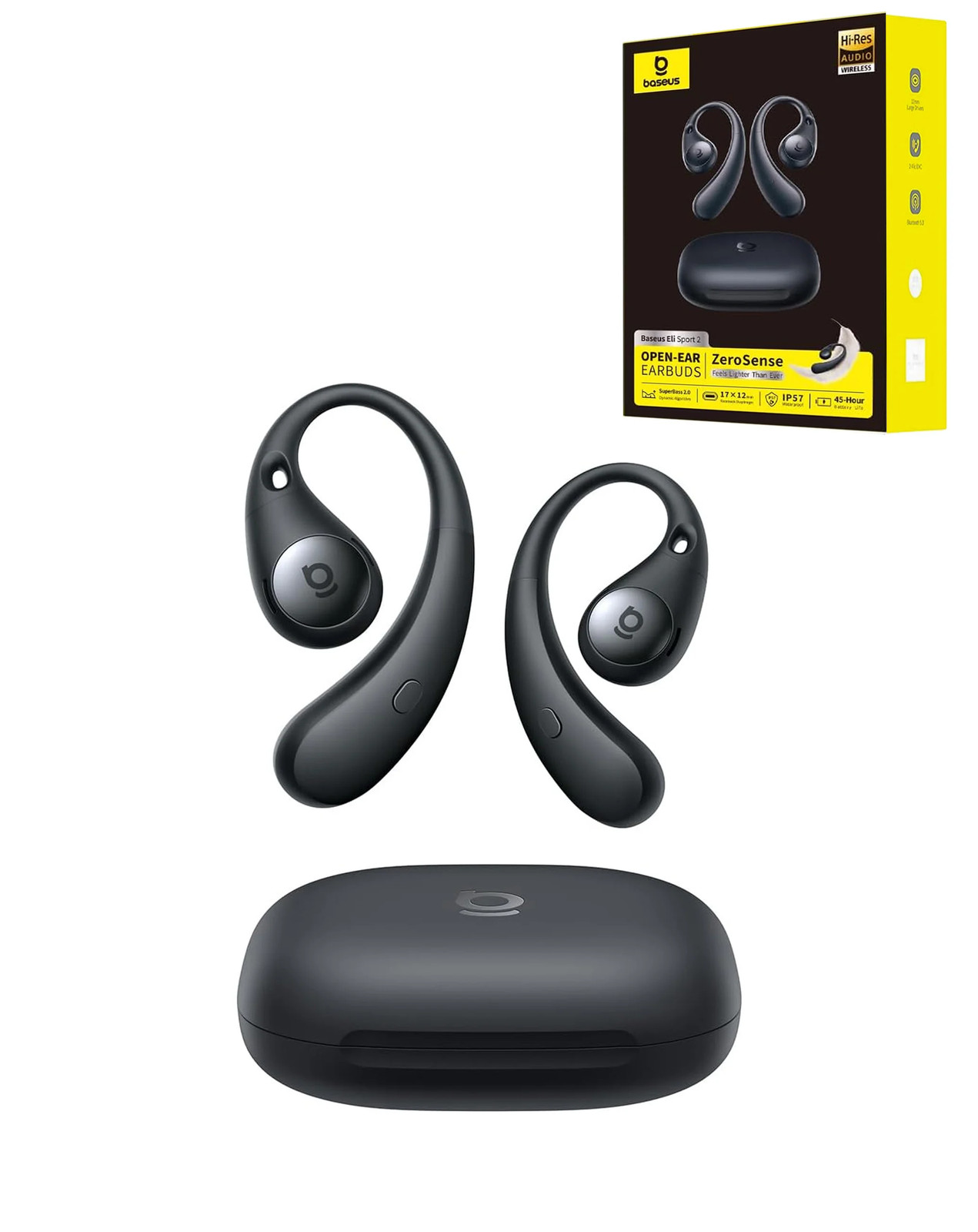 BASEUS Eli Sport 2 Open-Ear True Wireless Earbuds (COSMIC BLACK)