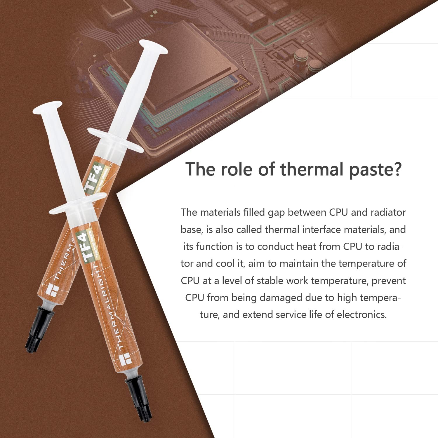 TF4 4g Thermal Paste, 9.5W/MK, High Conductivity, Cooling, CPU, GPU, Paste