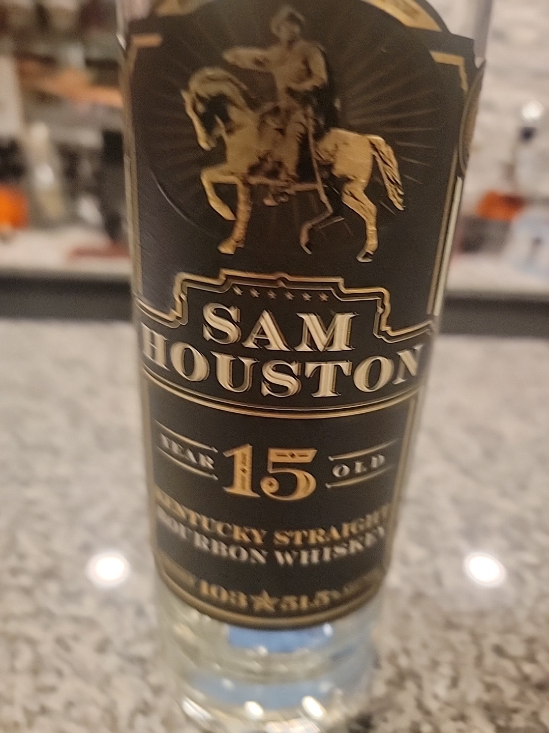 Sam Houston 15 Year Old Bourbon Bottle 750 ML Empty