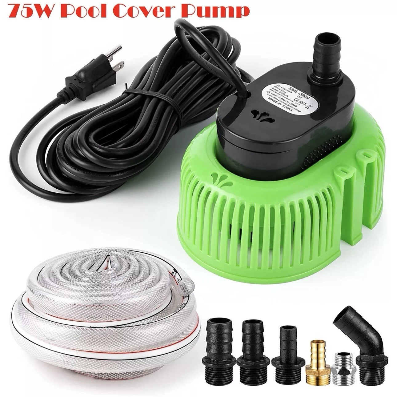 Pool Cover Pump Above Ground 75W Submersible Water Draining Swimming - New