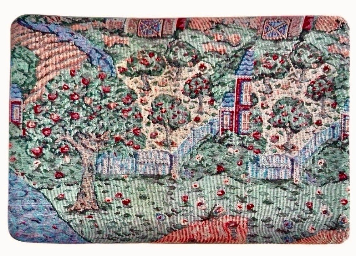 Storage Footstool Tapestry Upholstered Ottoman Cottage Stool Seat