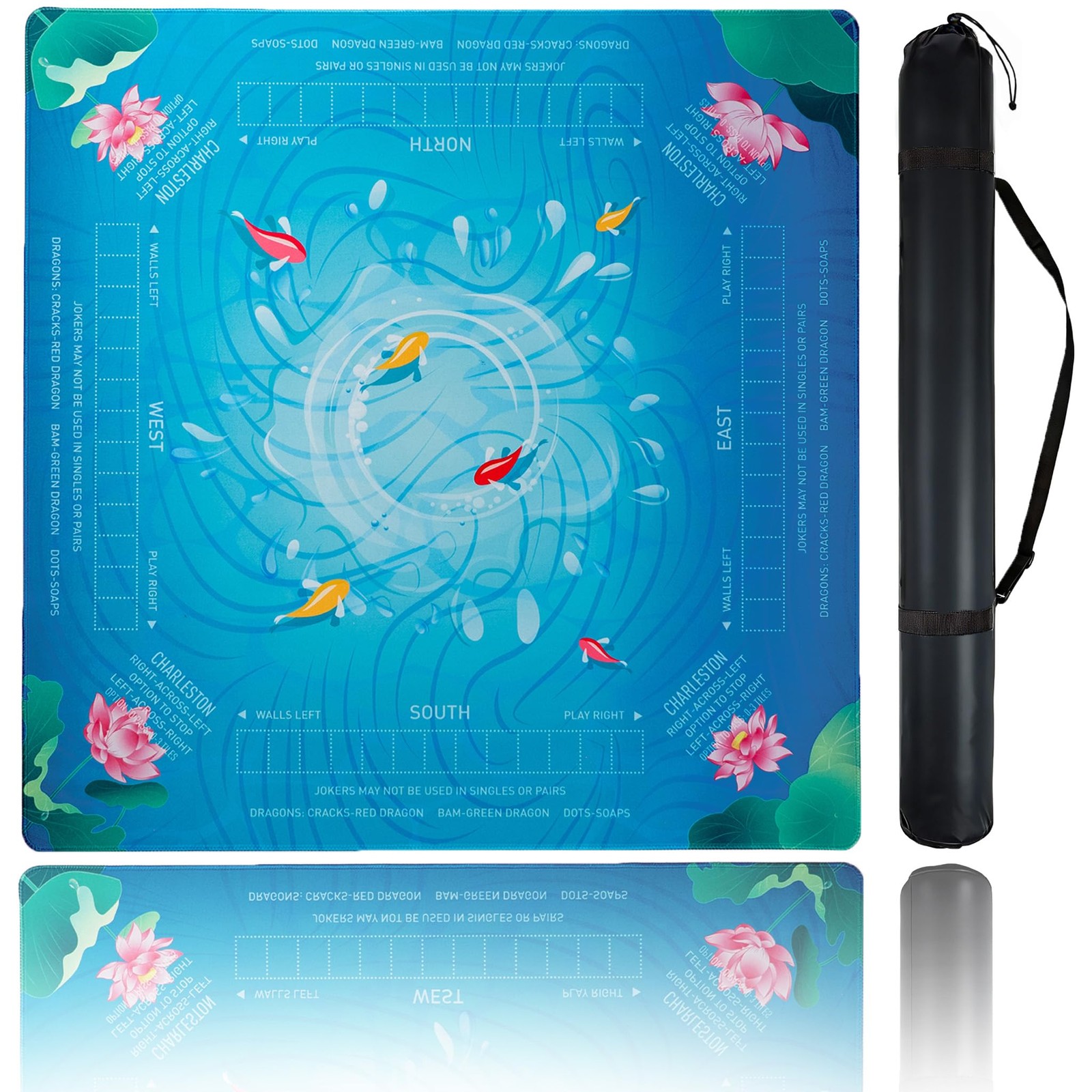 Mahjong Mat for Table,31.5''x31.5'' Non-Slip & Noise Reduction Mahjong Mat with