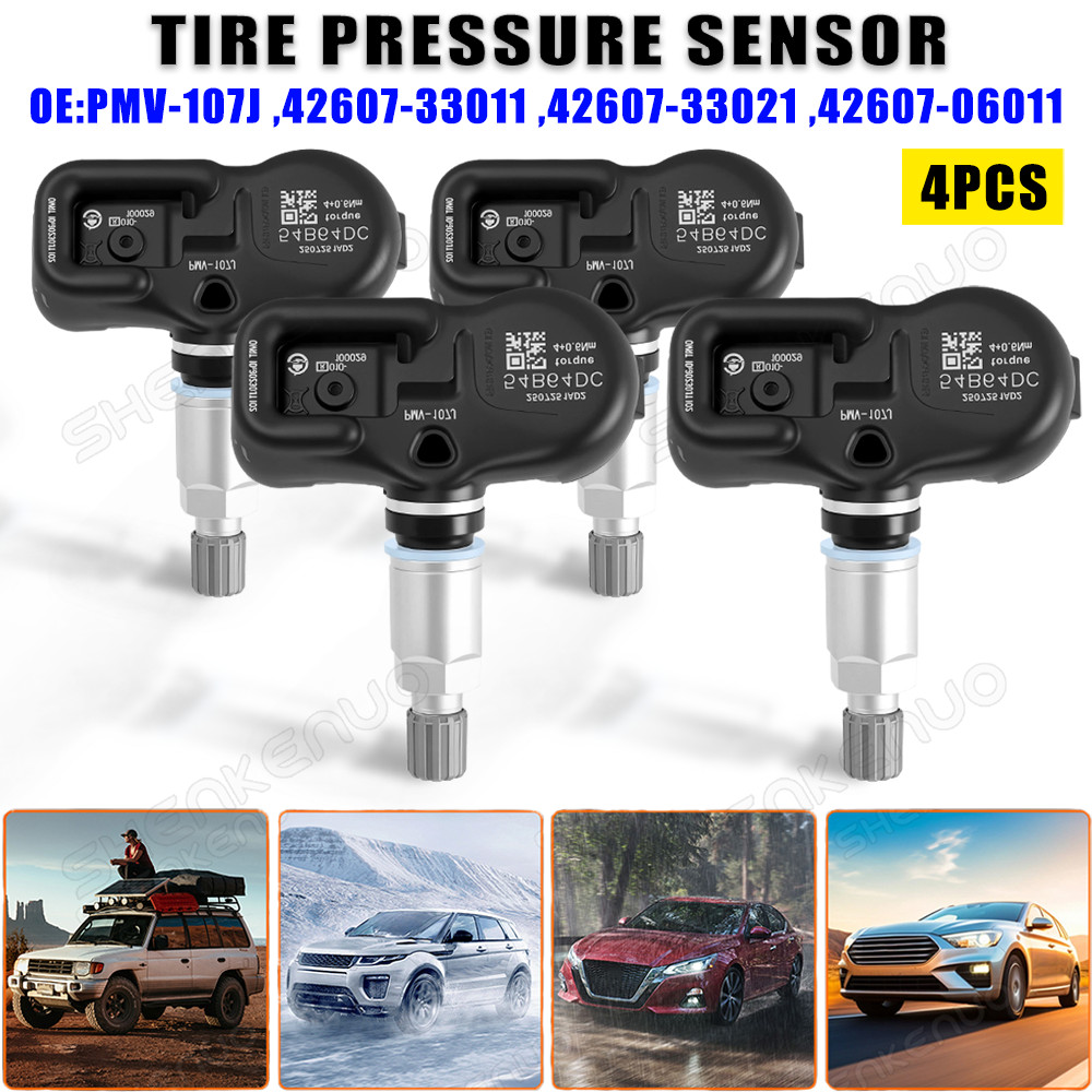 4x Genuine TPMS 42607-33021 Tire Pressure Sensor PMV-107J for Toyota Matrix