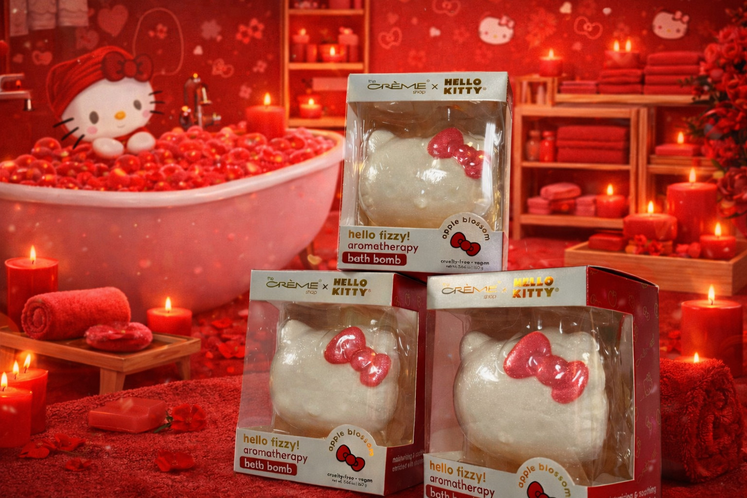 Sanrio Hello Kitty Apple Blossom Bath Bomb | The Crème Shop | Vegan