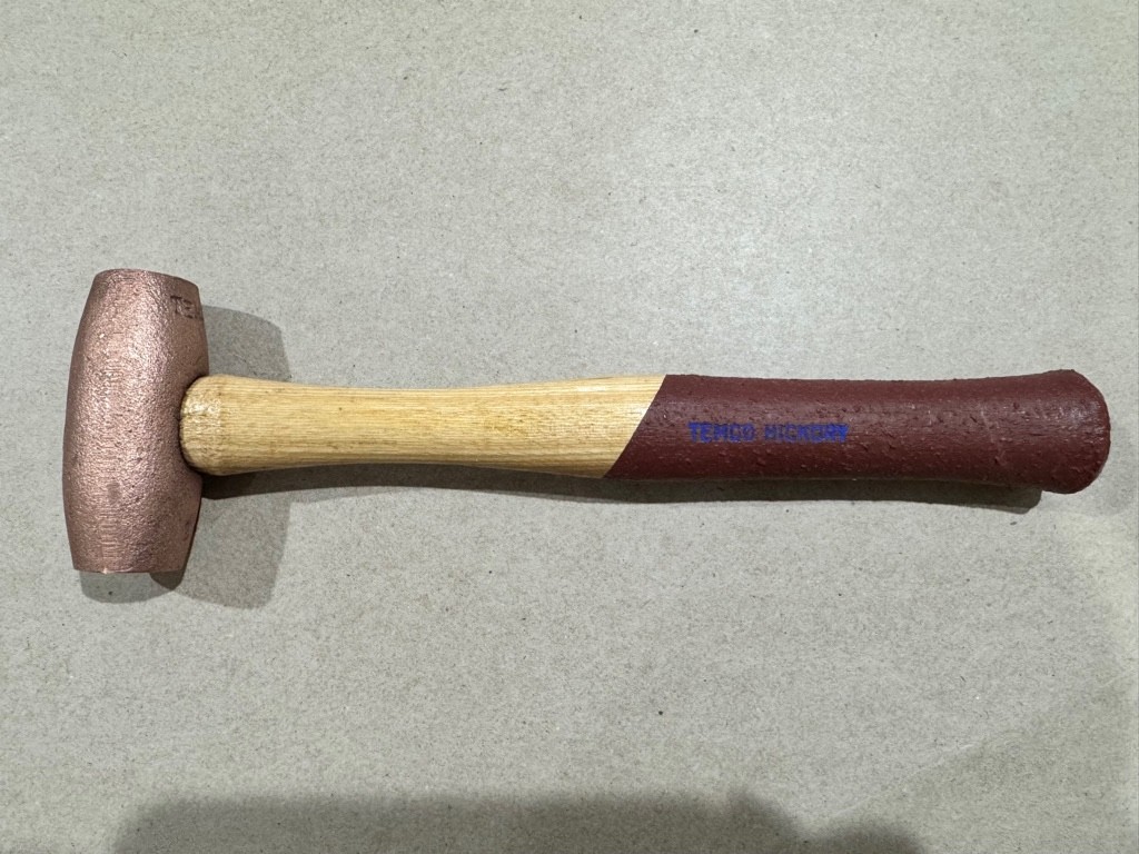 Temco Hickory #2 Copper hammer, 2 lbs., Made in USA (READ DESCRIPTION)