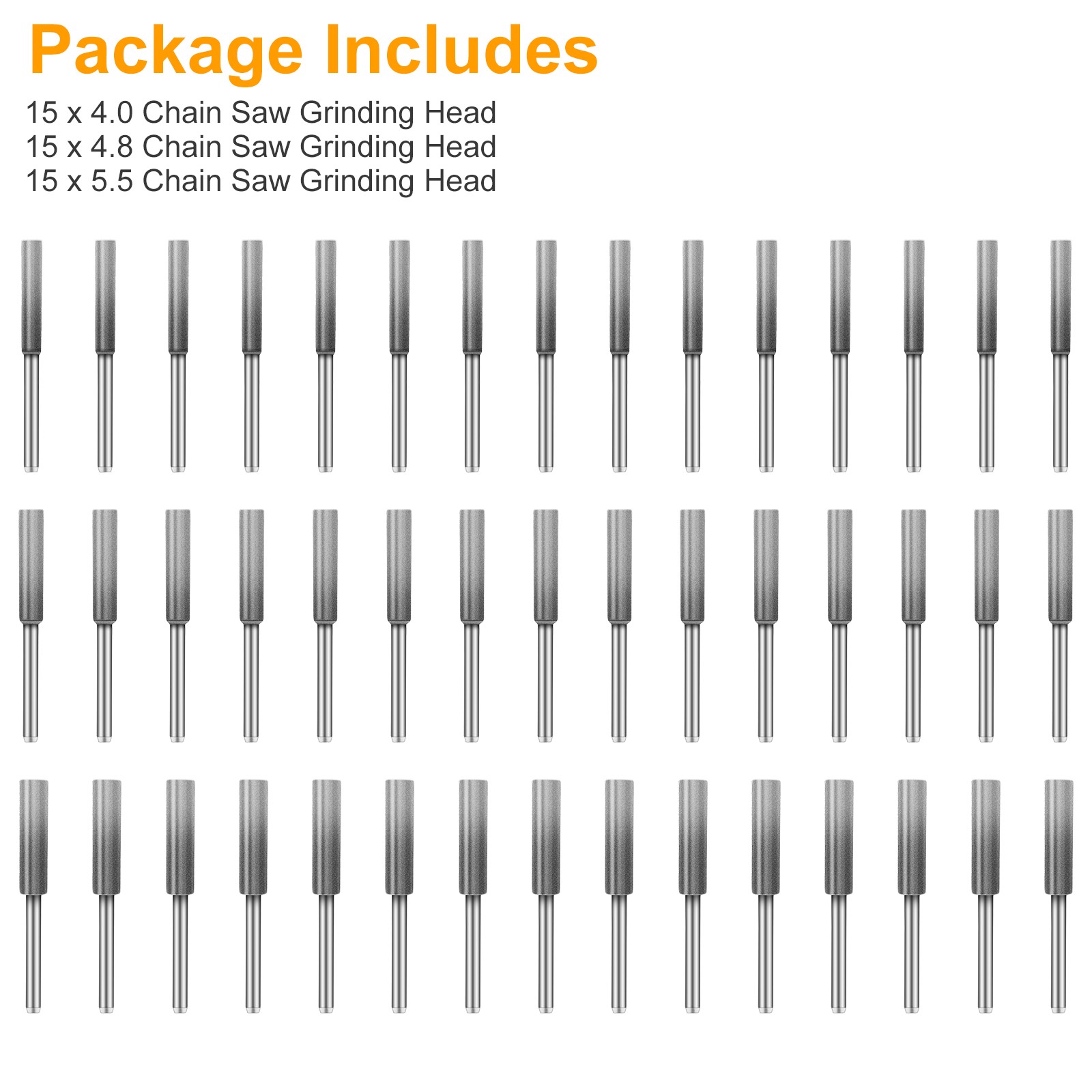 45x Diamond Chainsaw Sharpener Bit 4.0-5.5mm Grinding Stones for Chain Saw Blade