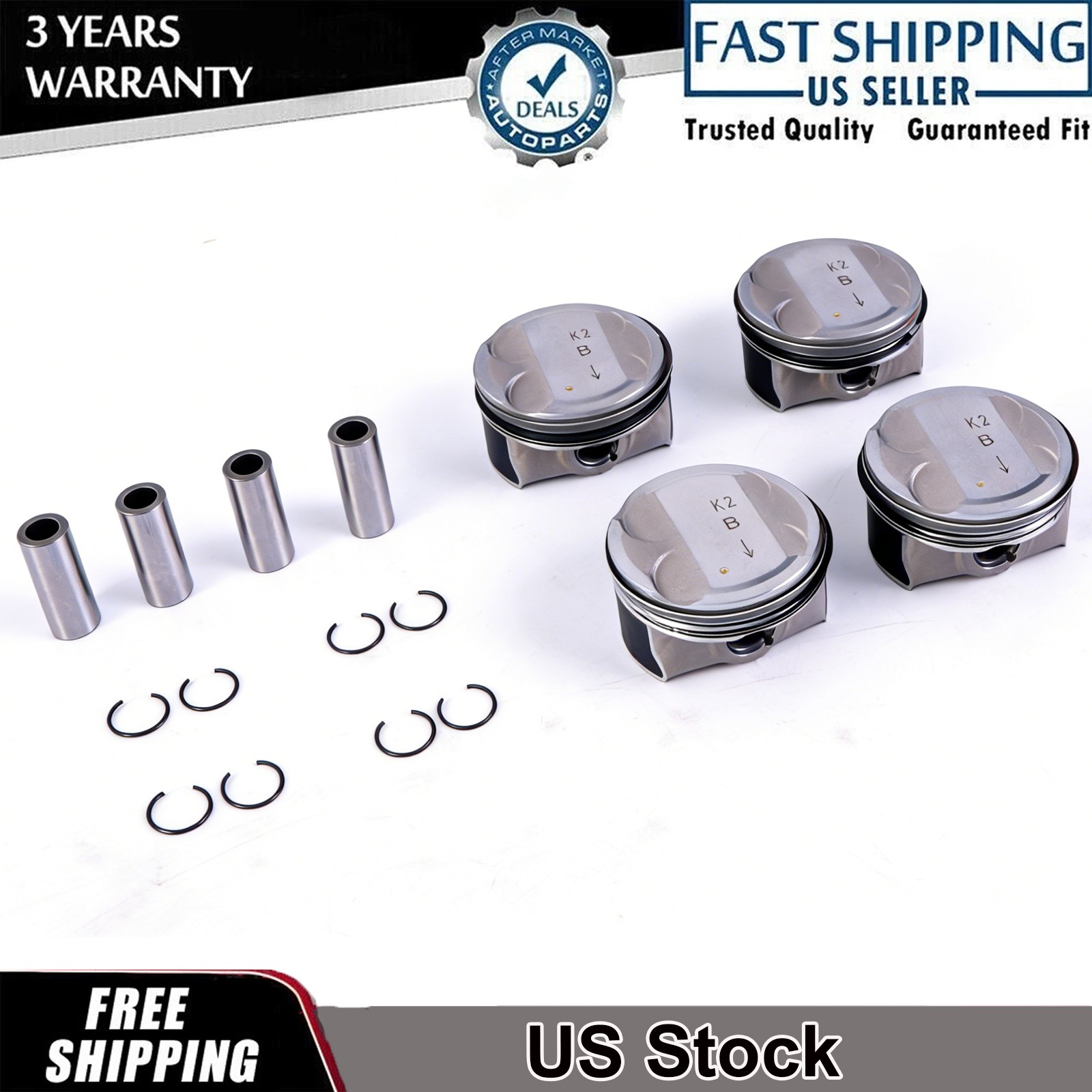 G4NH 2.0L Engine Pistons & Rings Set For 15-2024 Hyundai Elantra Kia Seltos Soul