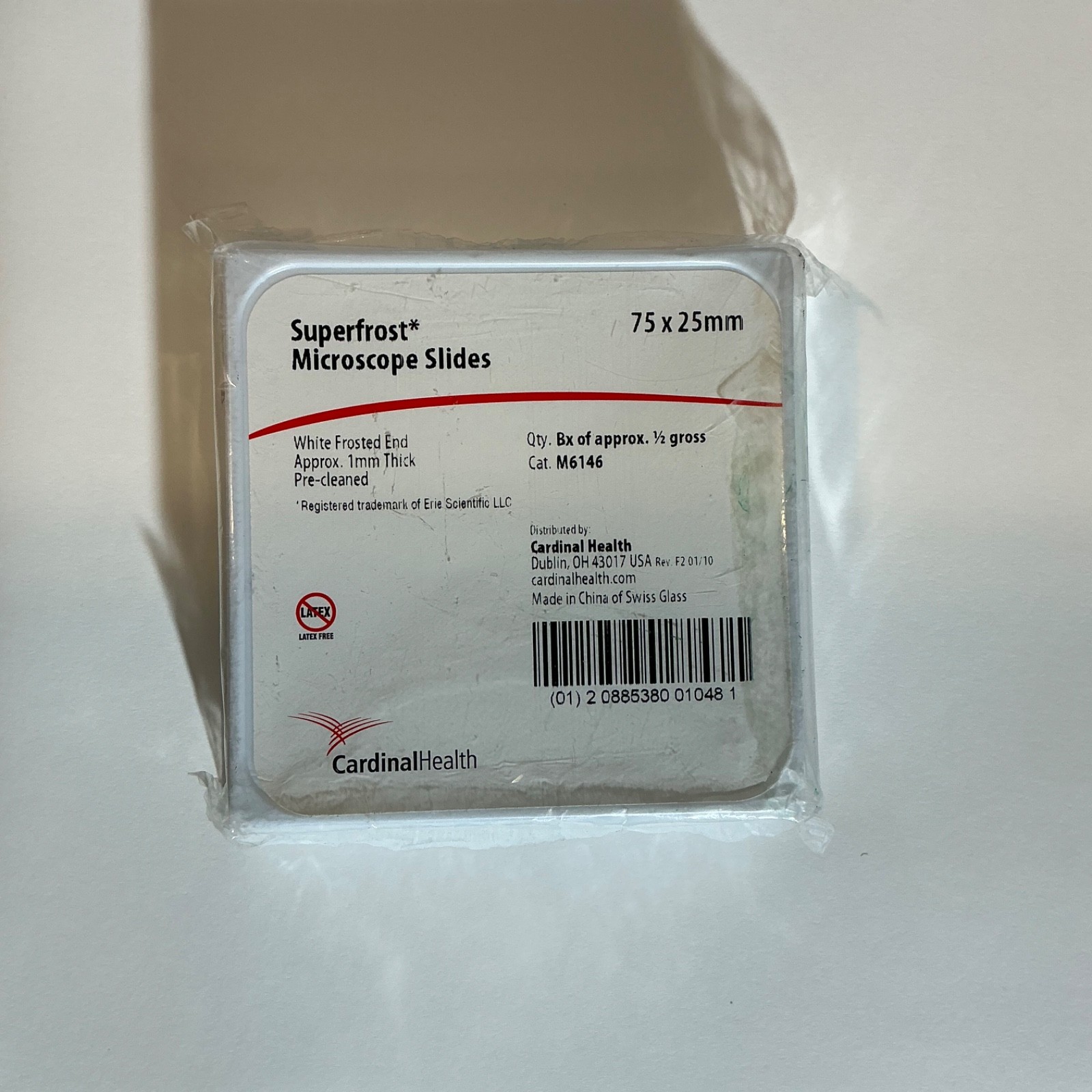 Sealed Pack of Microscope Slides — 72 ct, Frosted End