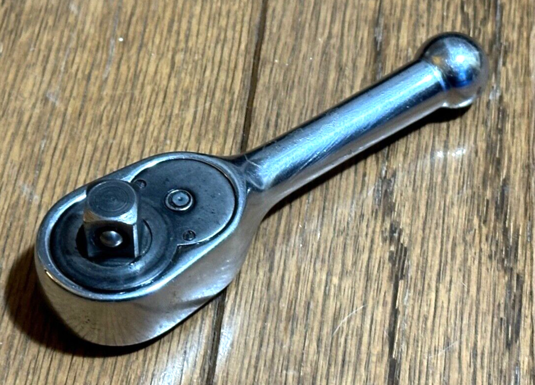 🇺🇸 Snap On Tools USA 3/8" DR Ratchet Socket Wrench Mini 4" Long Short Stubby