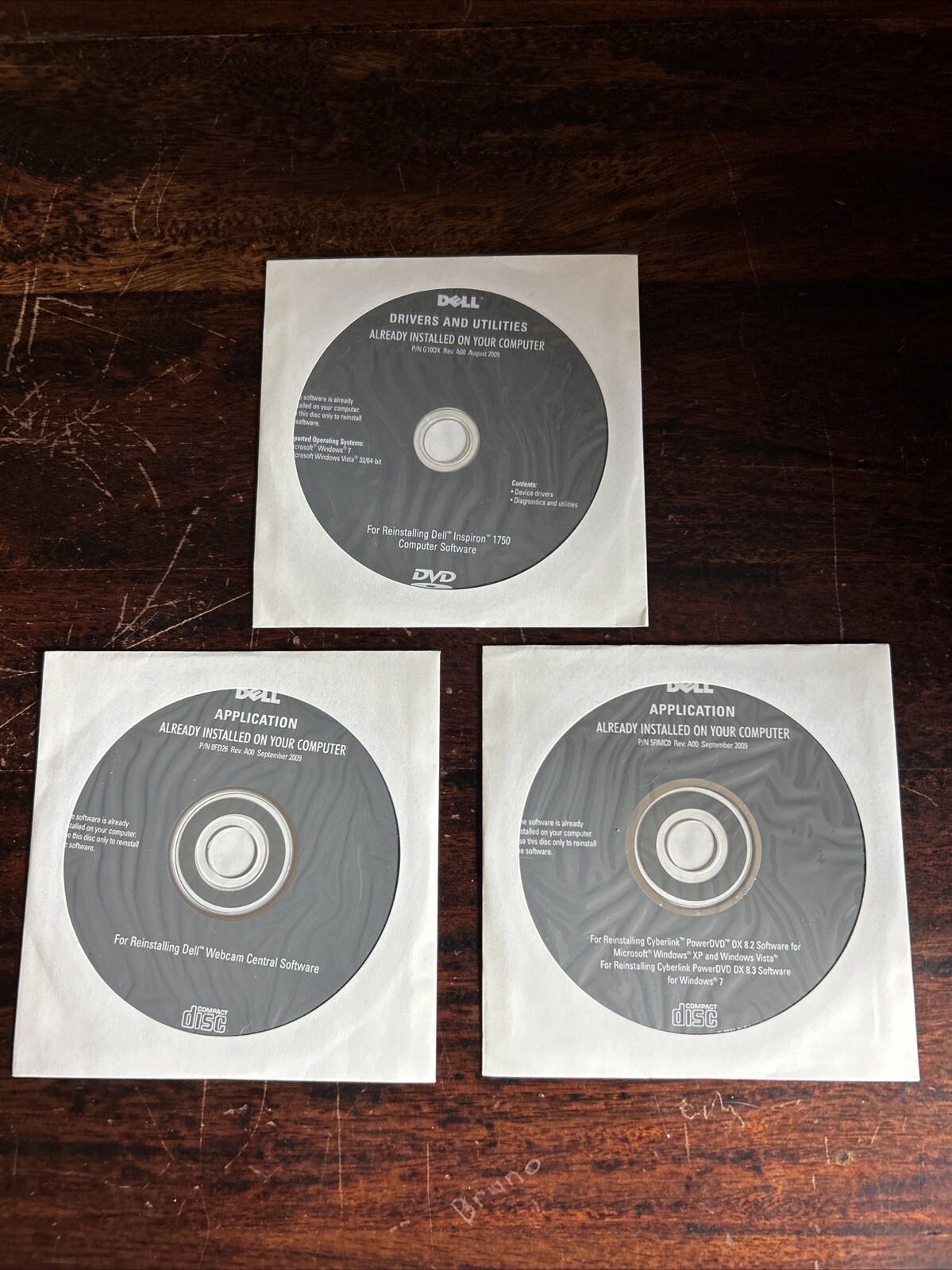 Brand New Sealed Dell Drivers and Utilities Inspiron 1750 Resource CDs Lot Of 3