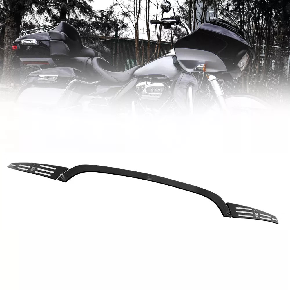 Skull Motorcycle Split Windshield Center w/Side Trim For Harley Road Glide 15-19